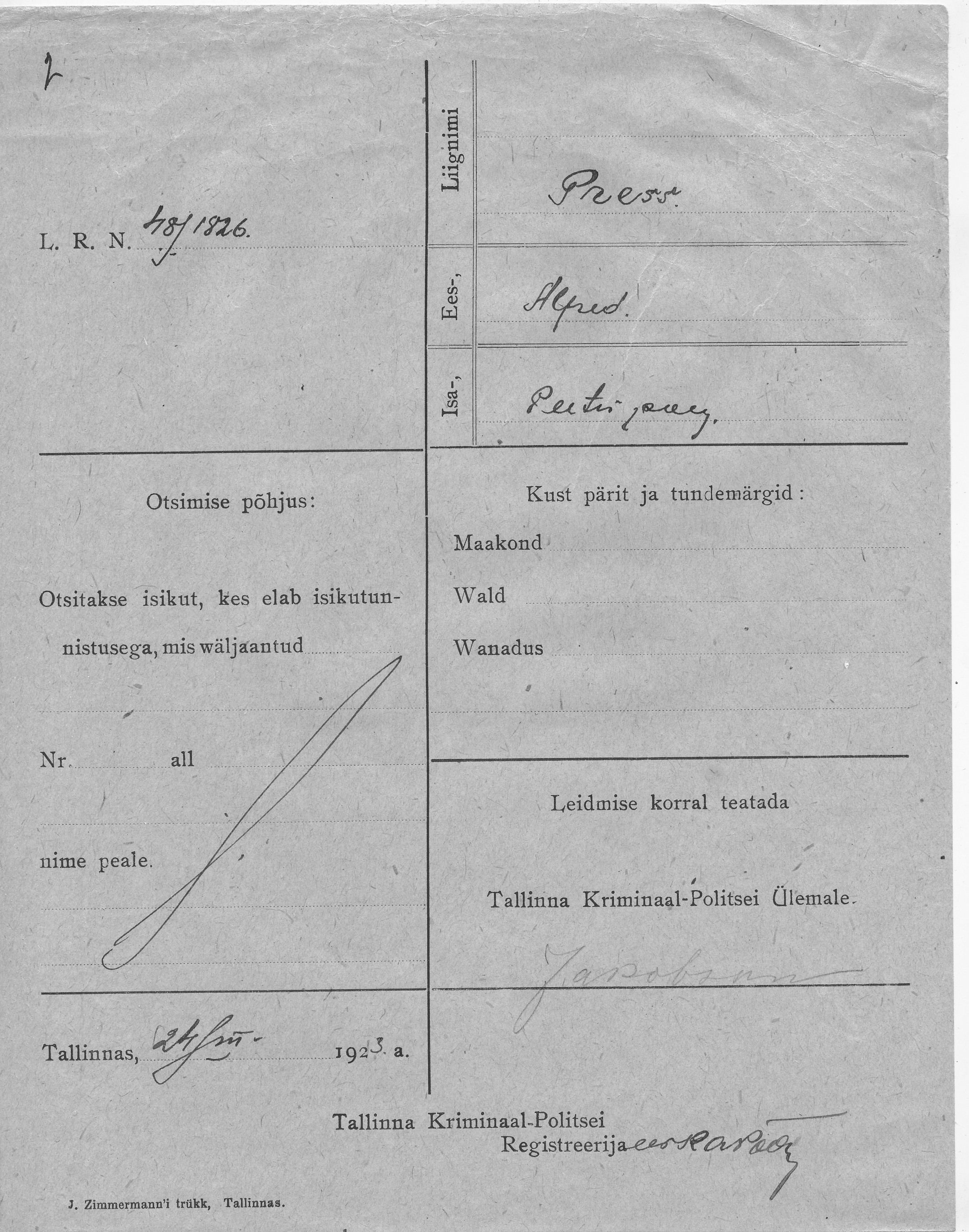 Press, Alfred, Peeter