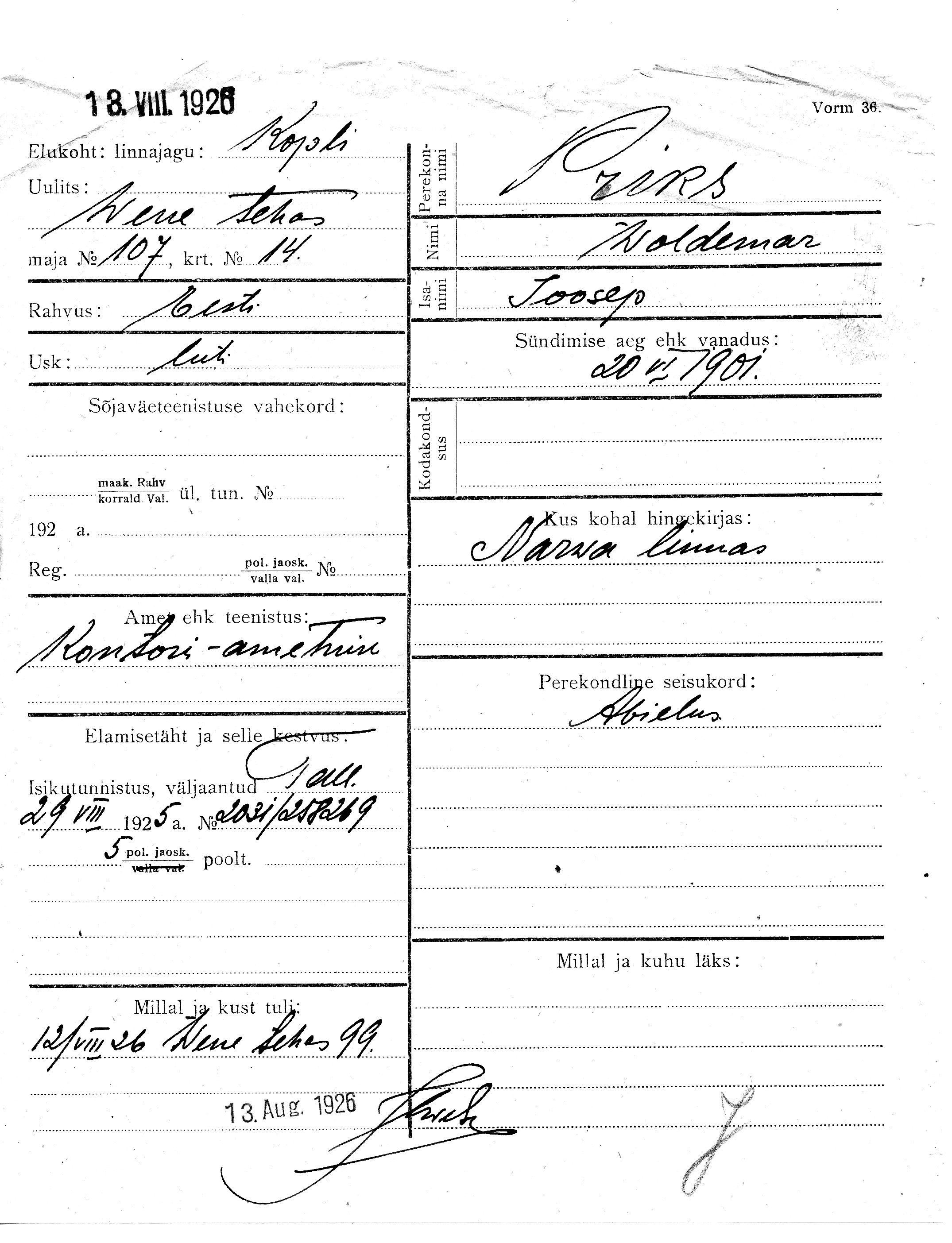 Priks, Woldemar, Joosep