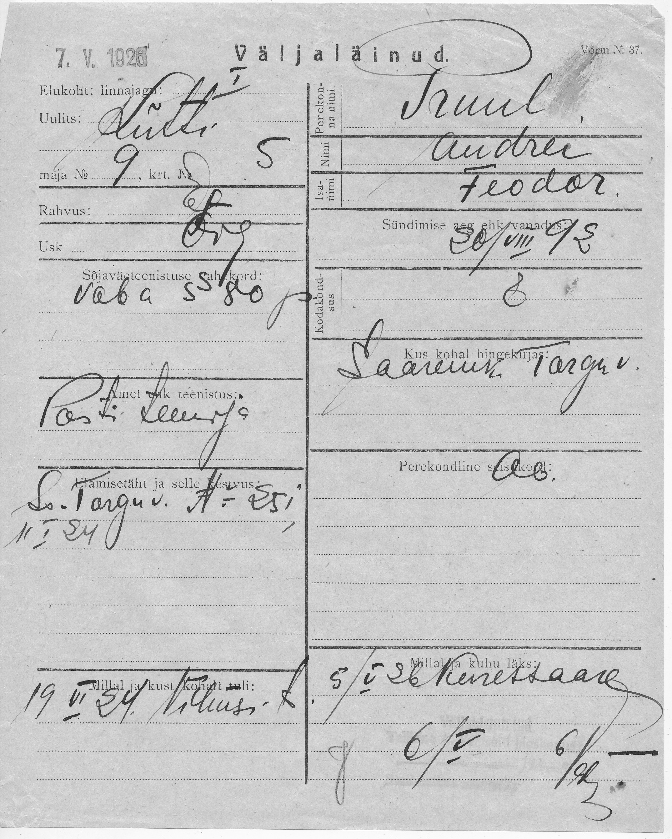 Pruul, Andrei, Feodor