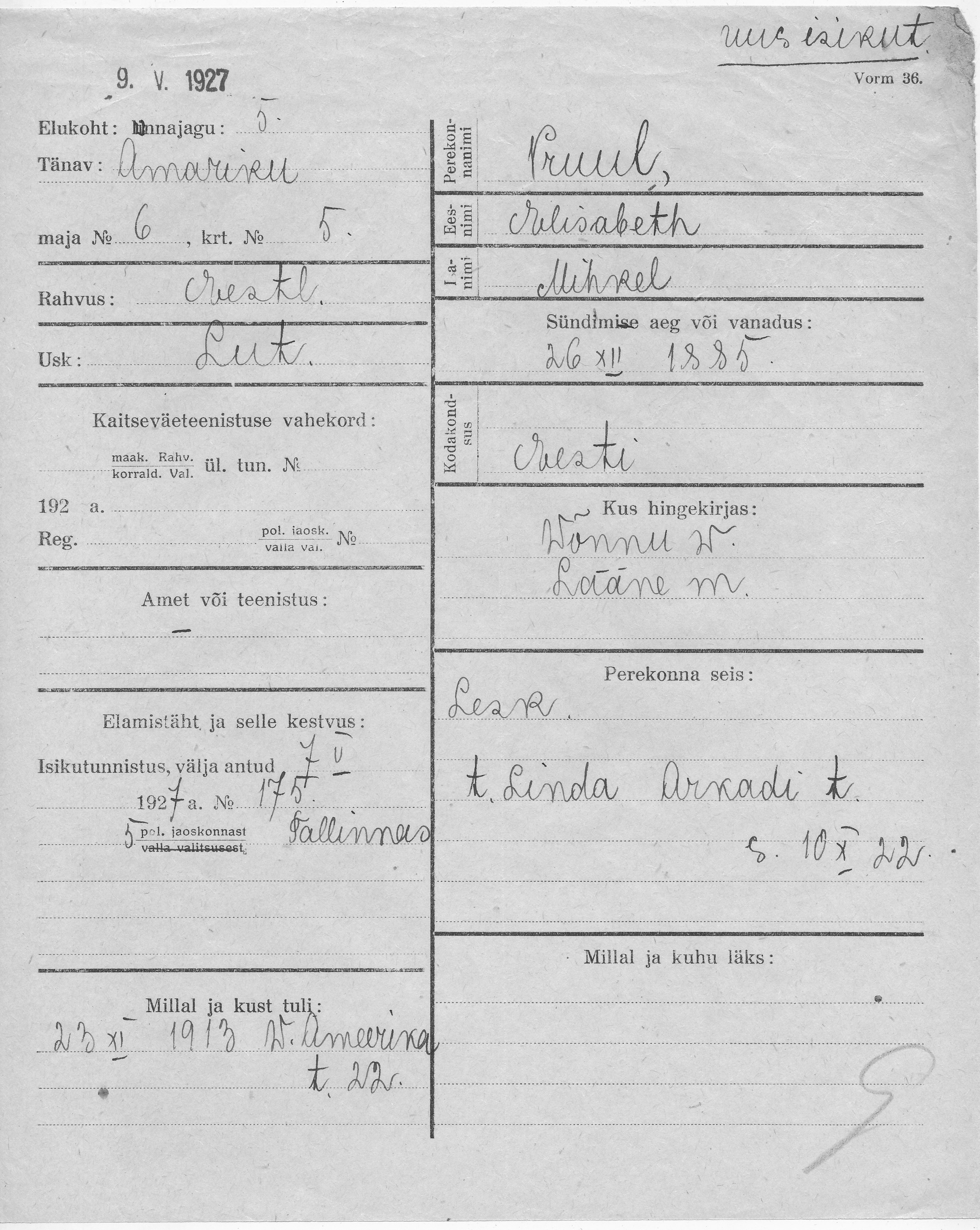 Pruul, Elisabeth, Mihkel