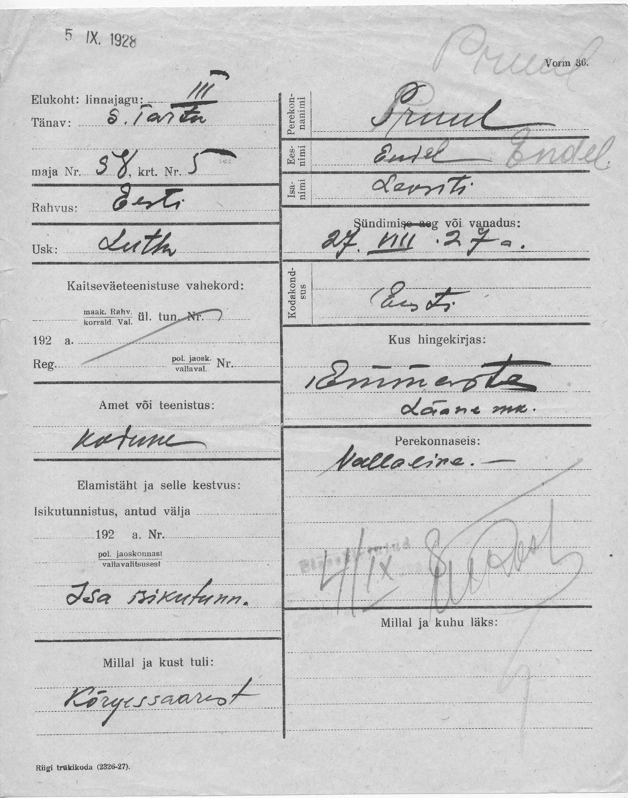 Pruul, Endel, Leonti