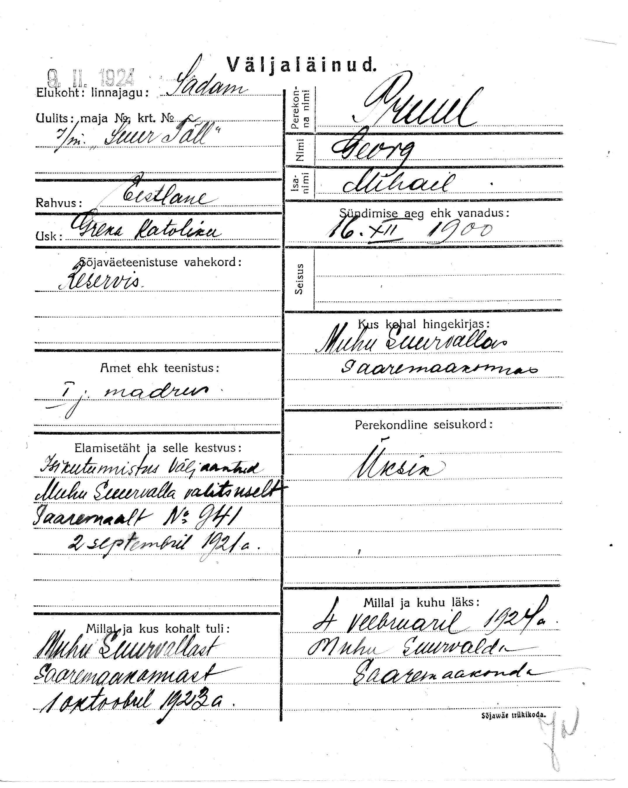 Pruul, Georg, Mihail