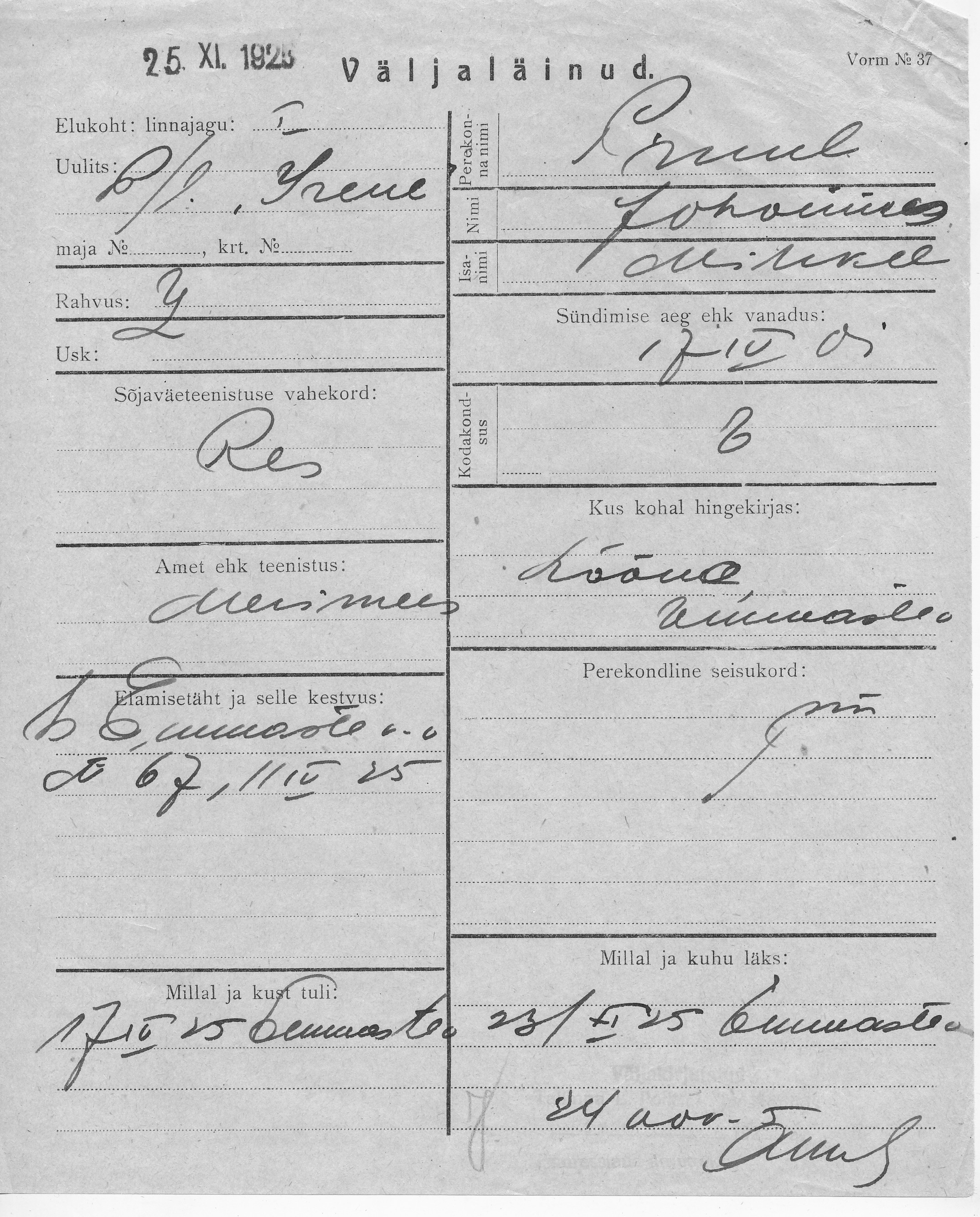 Pruul, Johannes, Mihkel