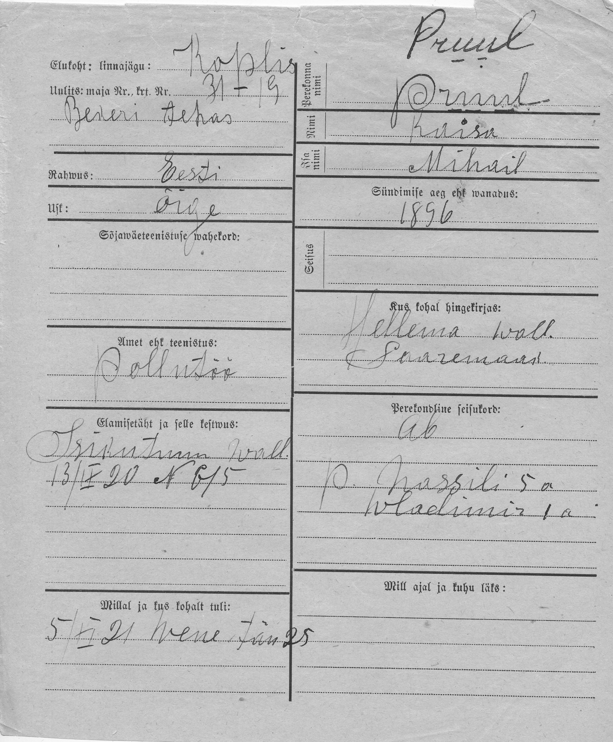 Pruul, Kaisa, Mihail