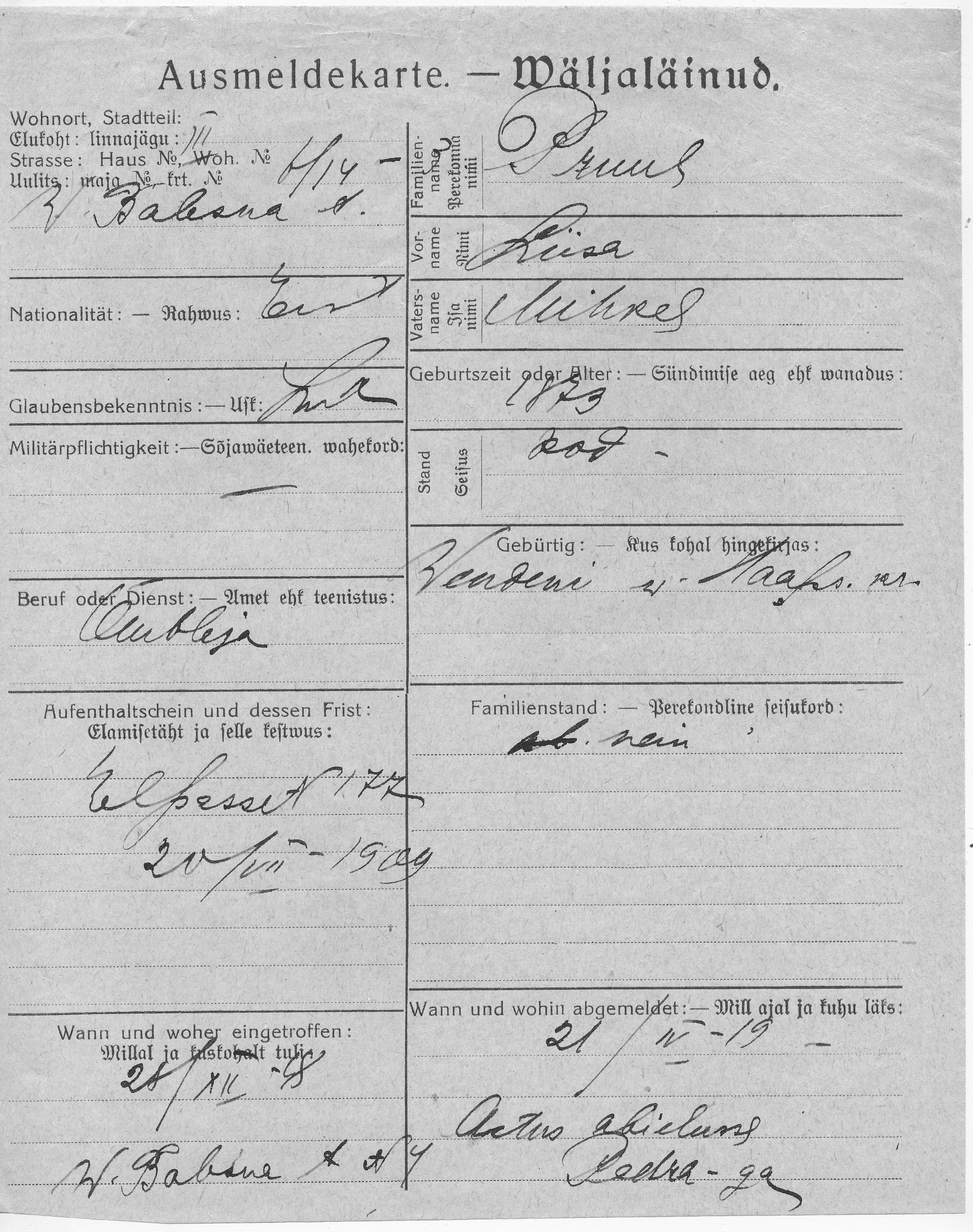 Pruul, Liisa, Mihkel