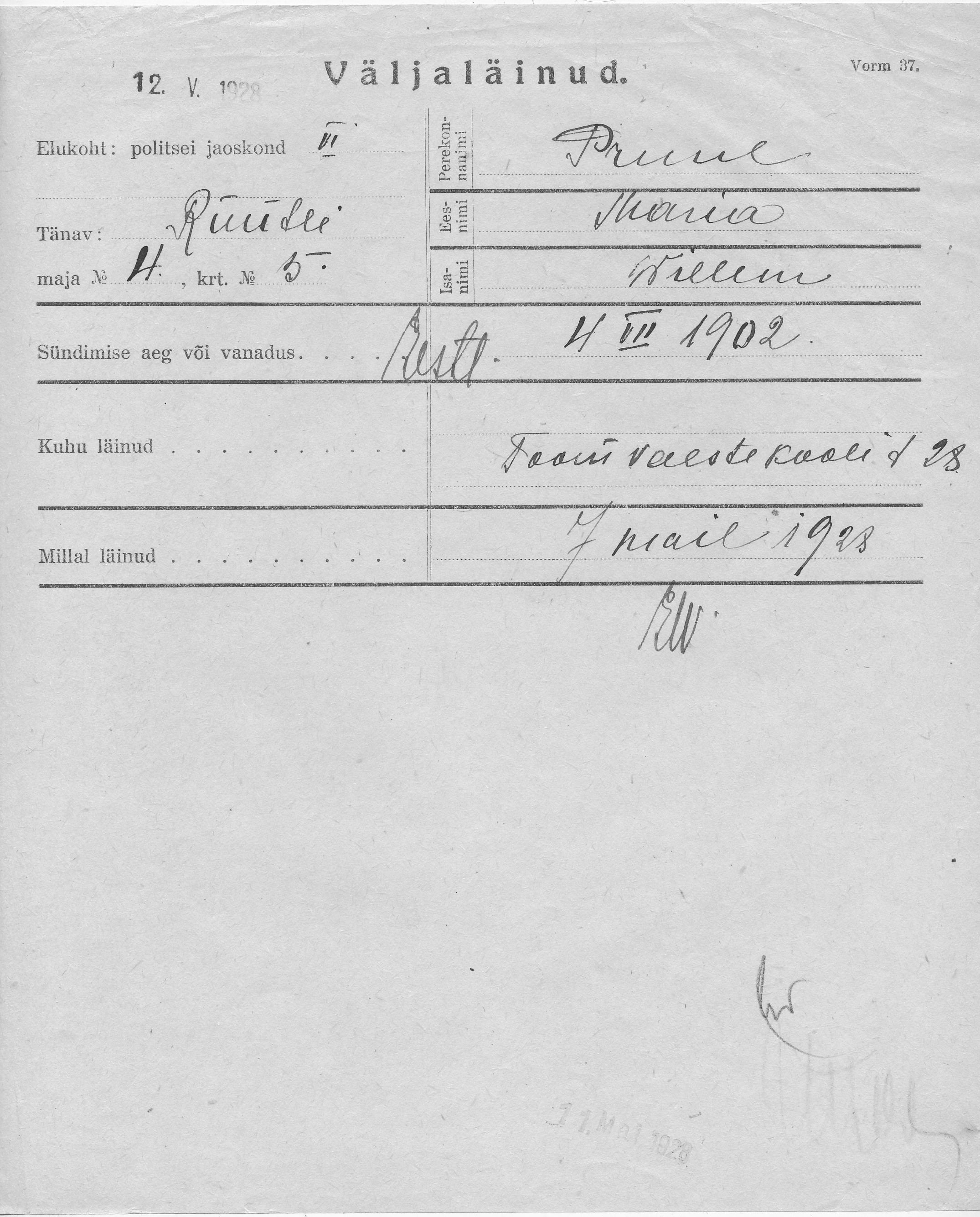 Pruul, Maria, Willem