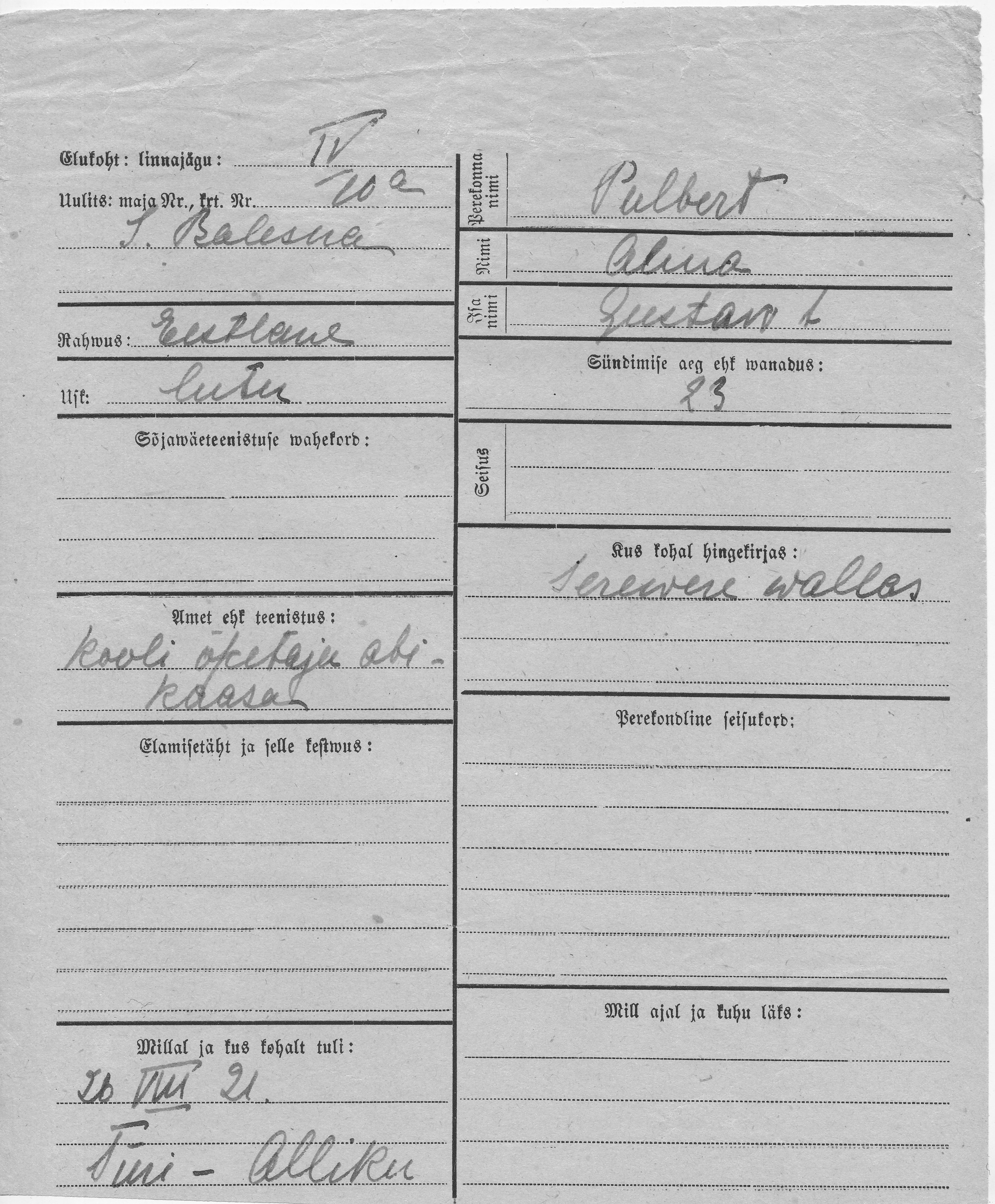 Pulbert, Alma, Gustaw