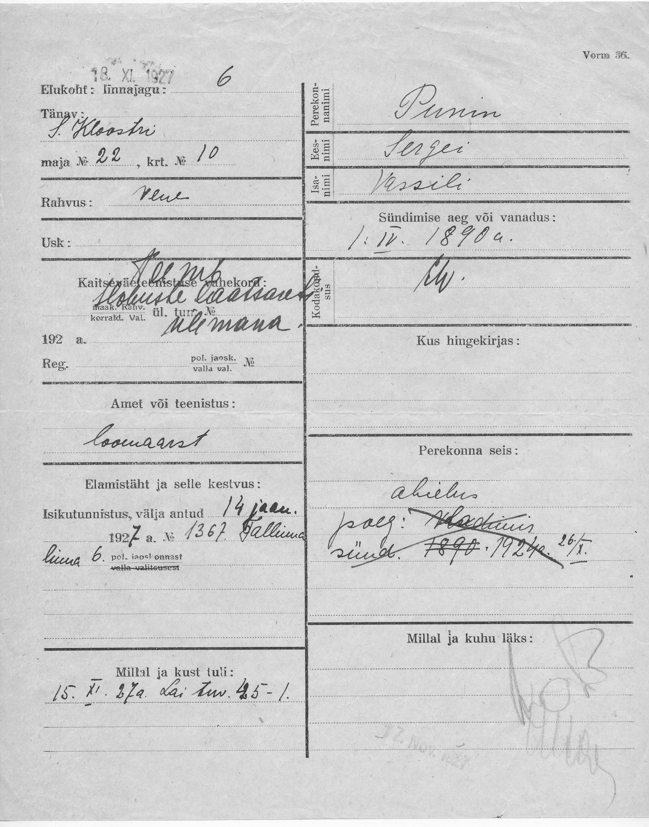 Punin, Sergei, Vassili