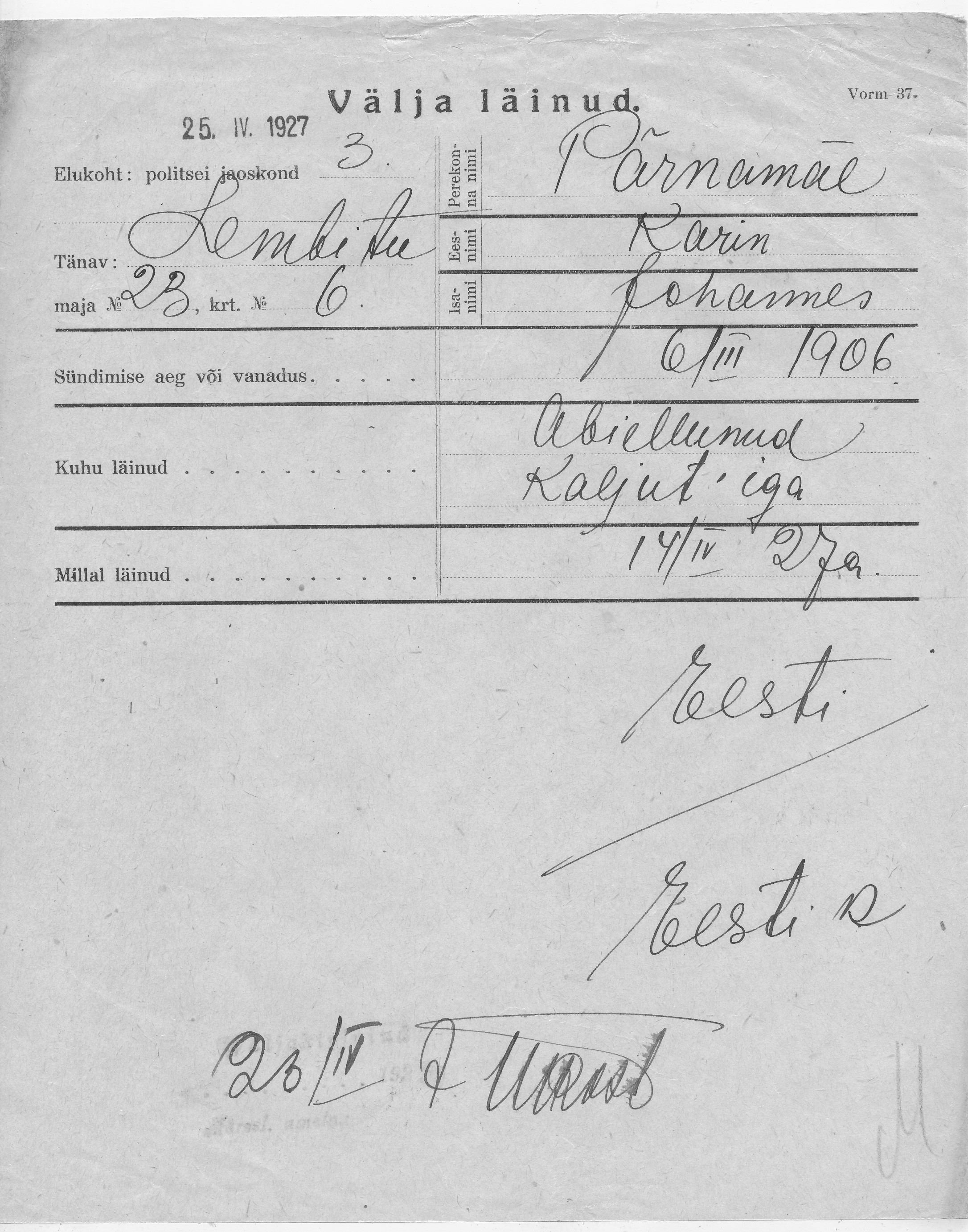 Pärnamäe, Karin, Johannes