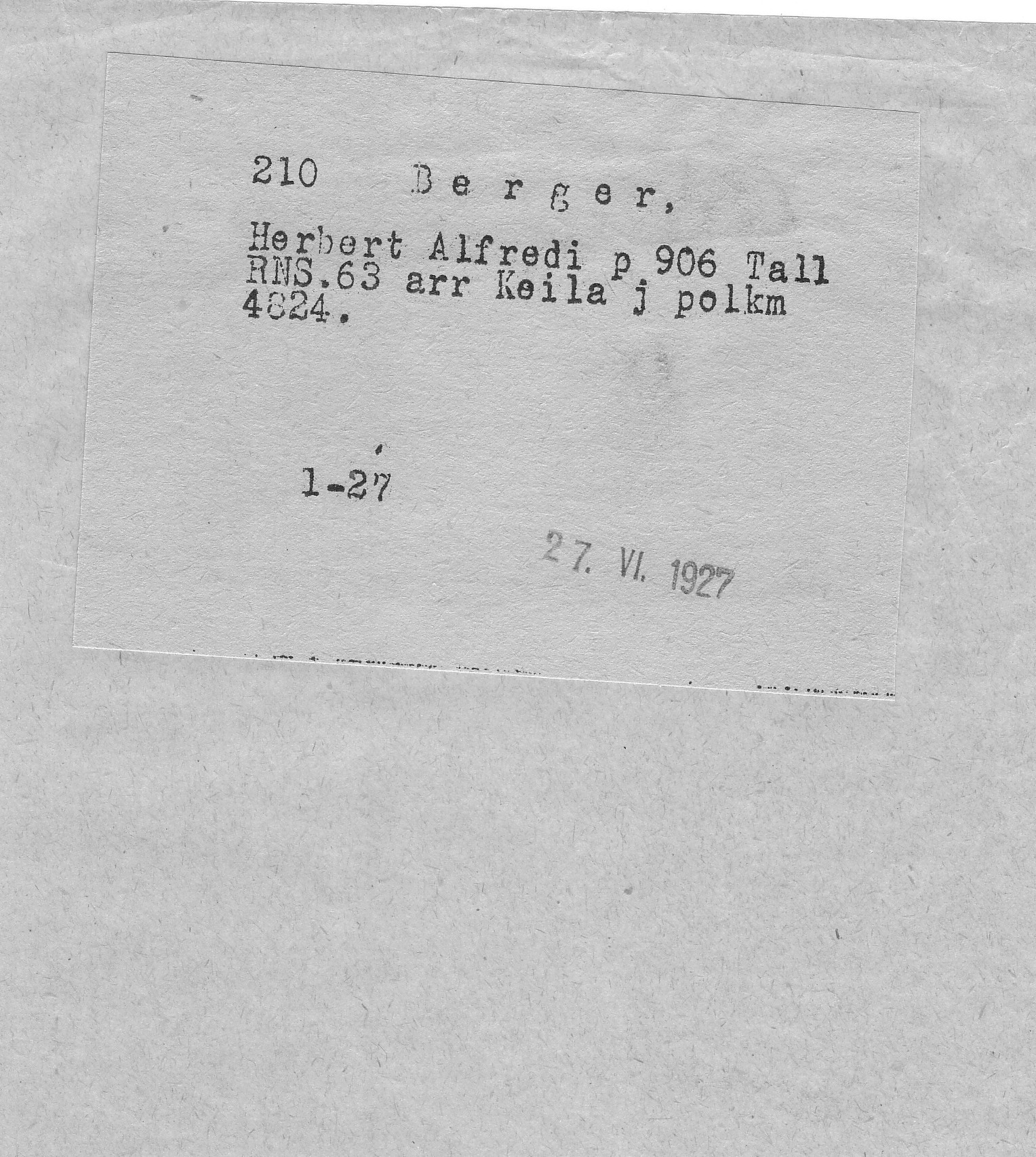 Berger, Herbert, Alfred