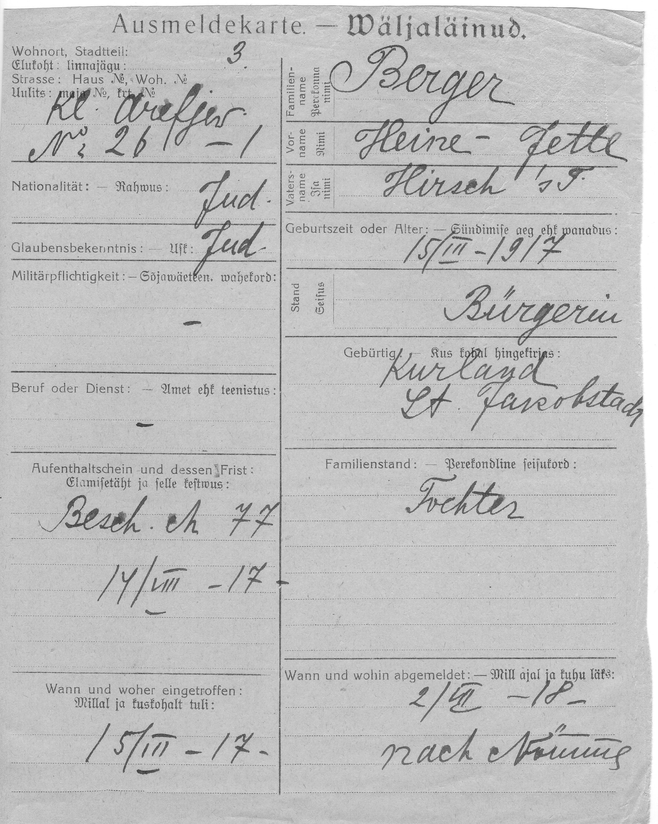 Berger, Jette, Heine