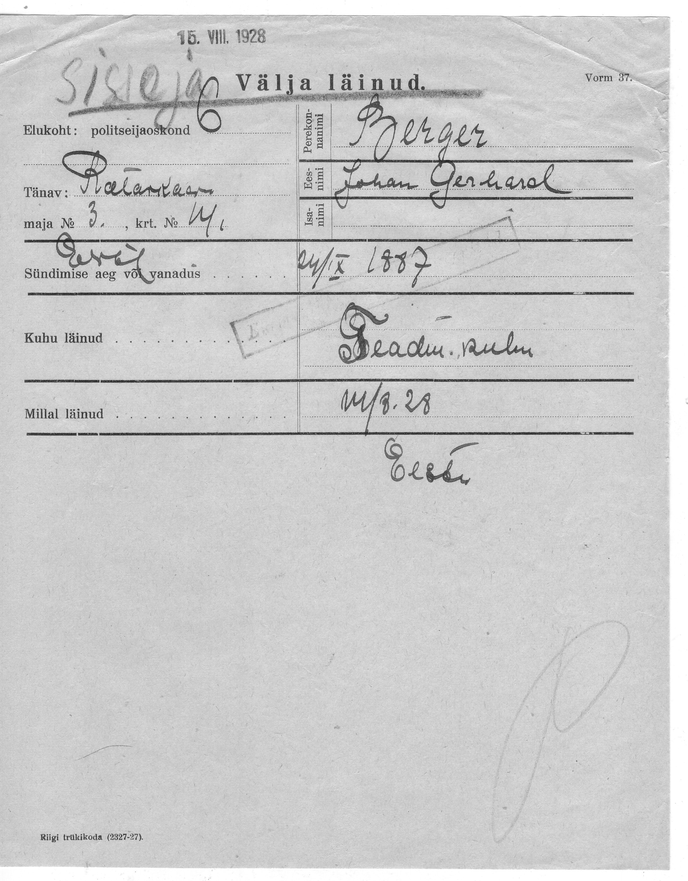 Berger, Johan, Gerhard