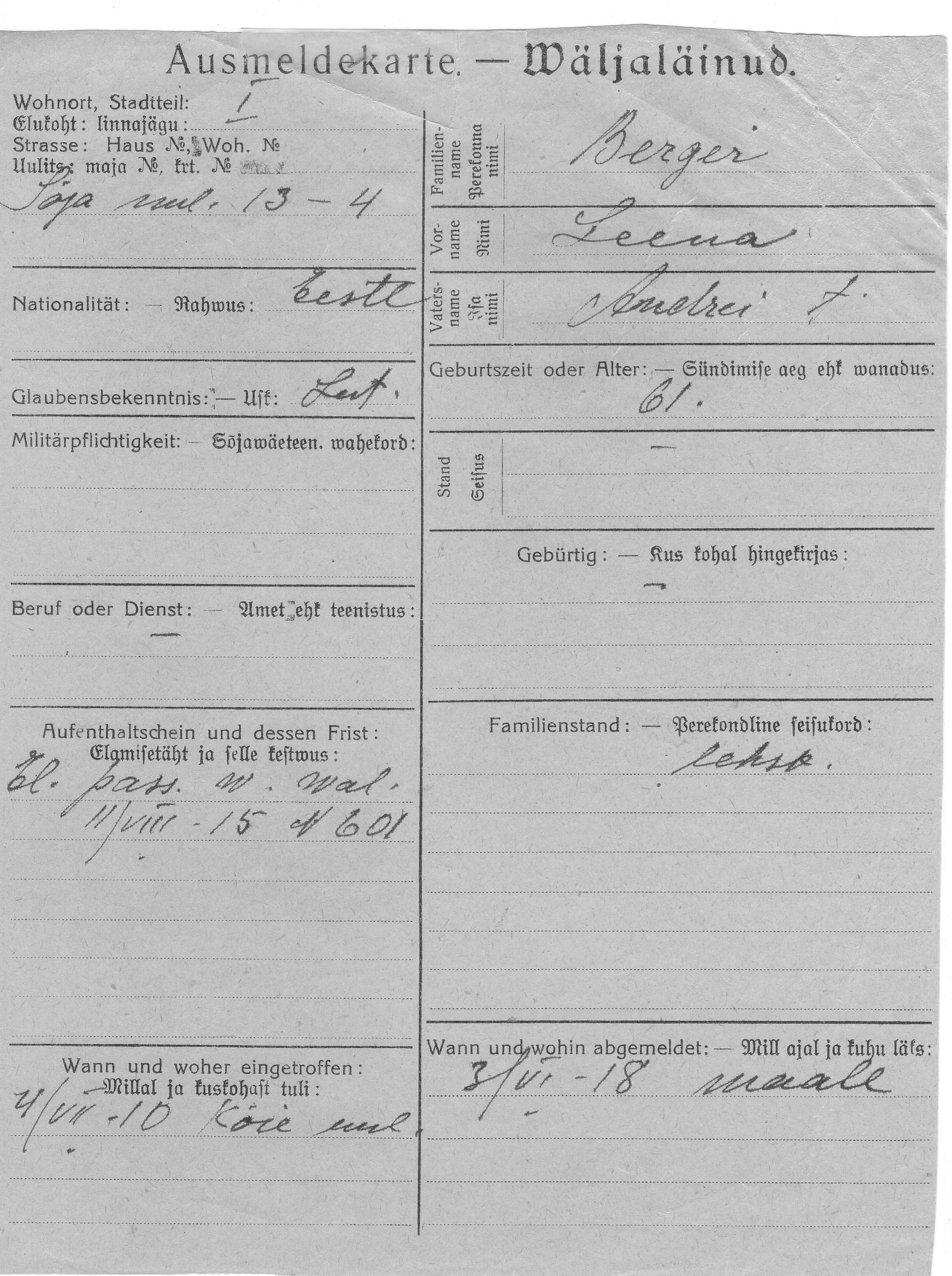 Berger, Leena, Andrei