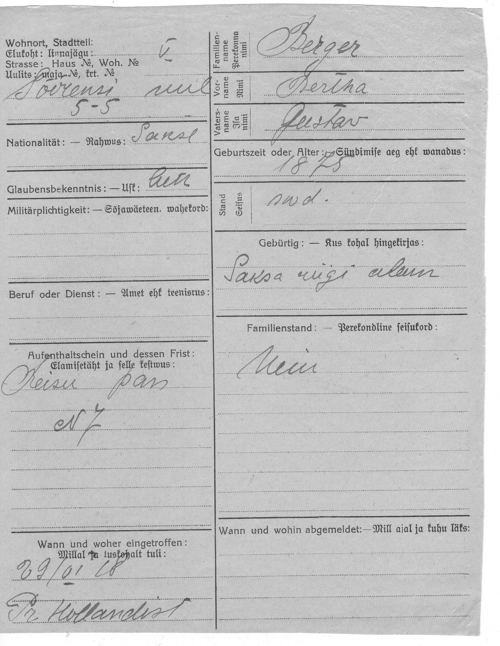 Berger, Pertha, Gustav