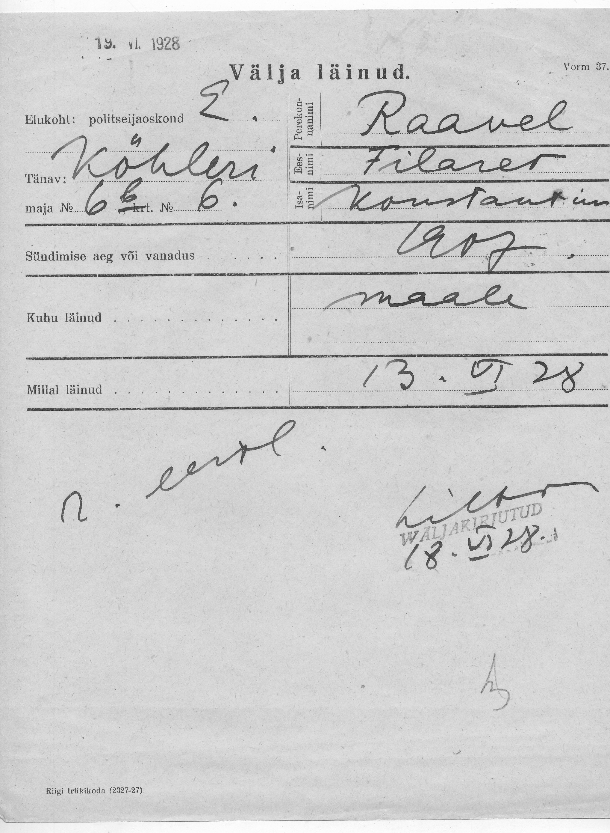 Raavel, Filaret, Konstantin