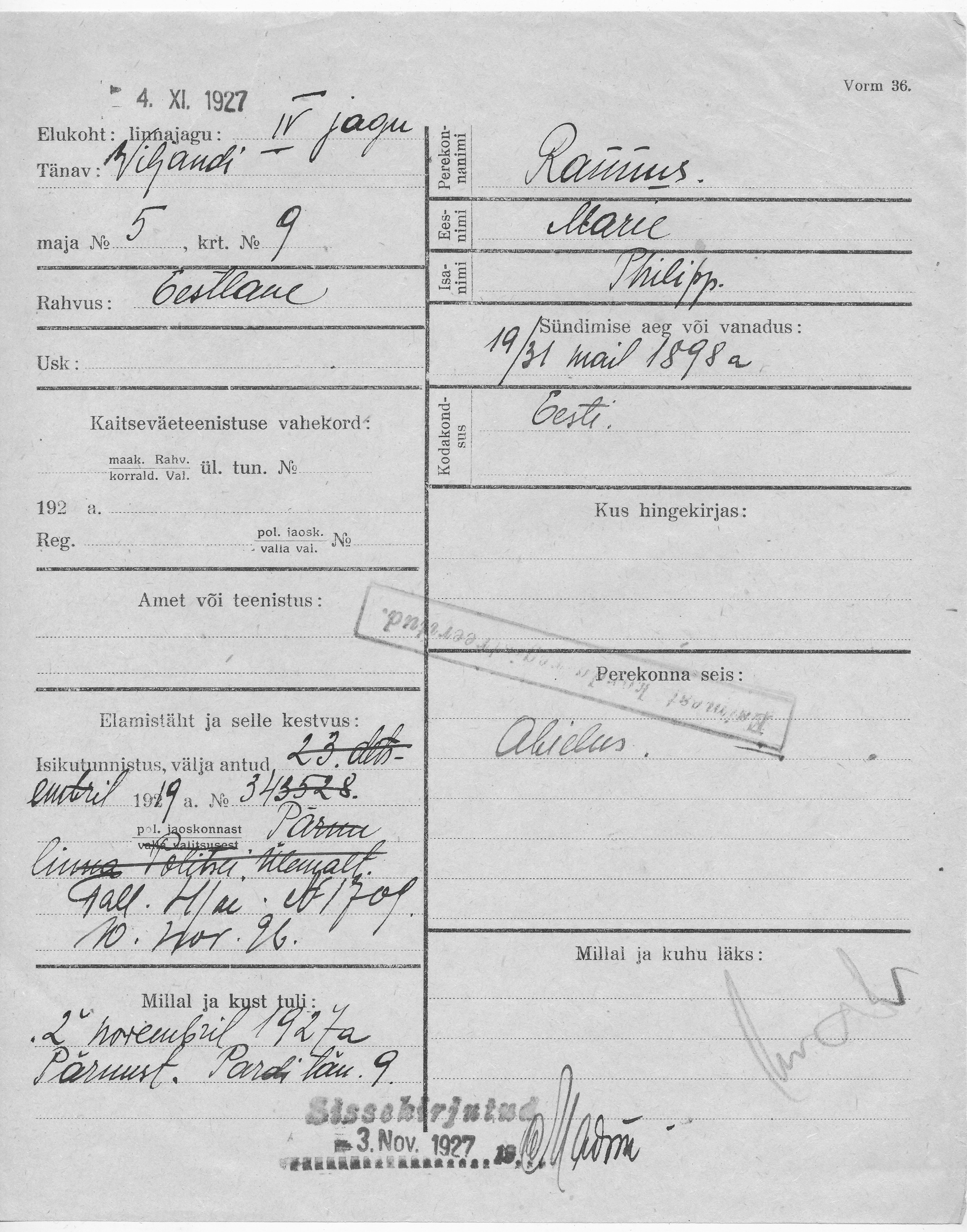 Rannus, Marie, Philipp