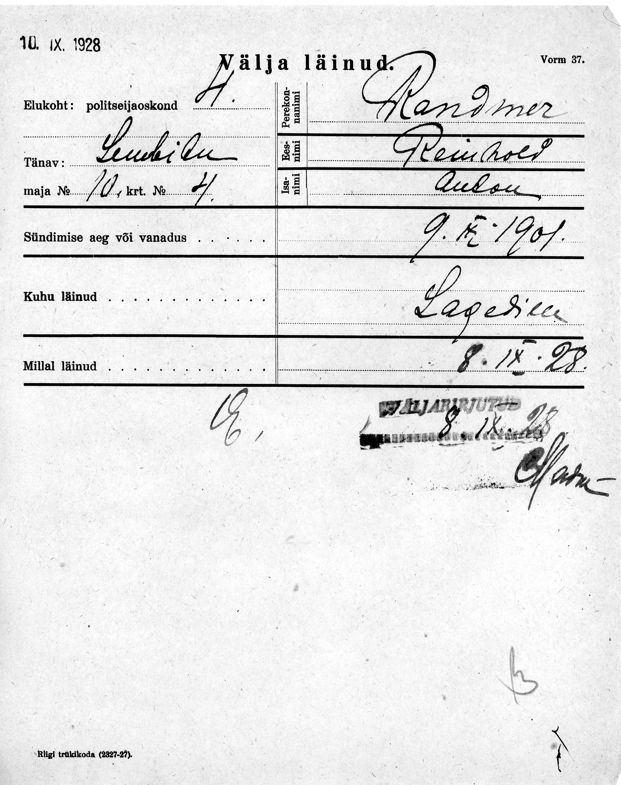 Randmer, Reinhold, Anton