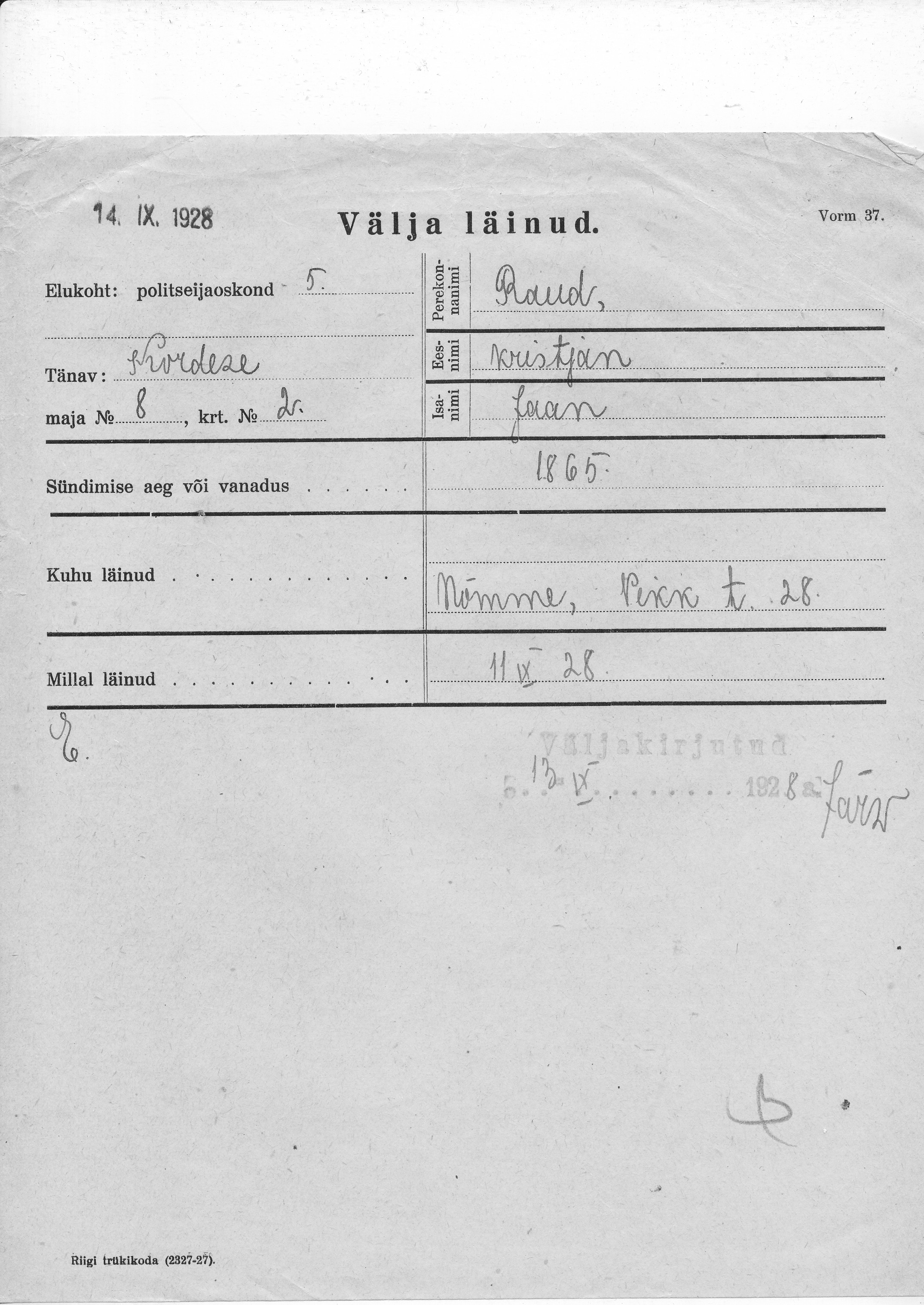 Raud, Kristjan, Jaan