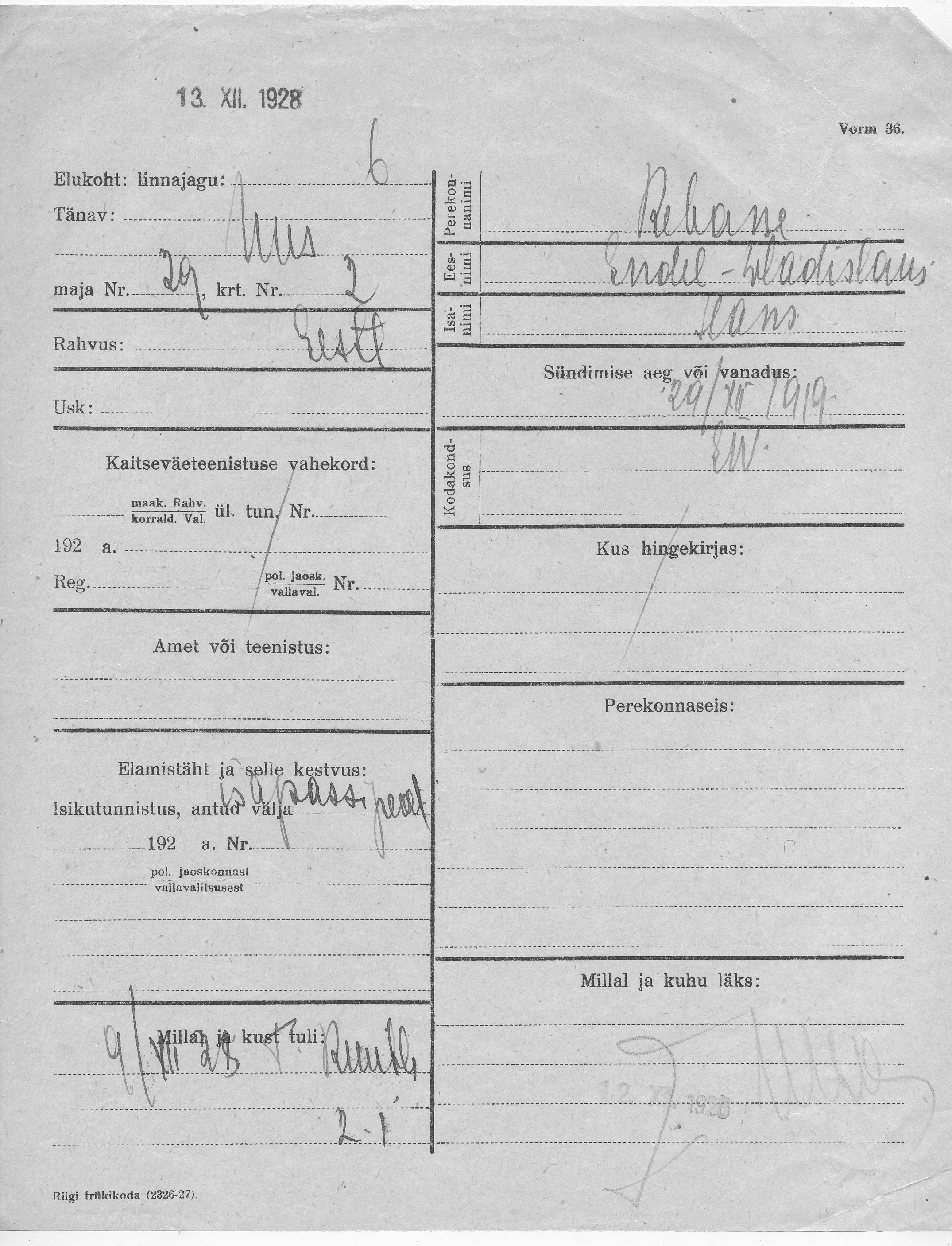 Rebane, Endel-Wladislaus, Hans