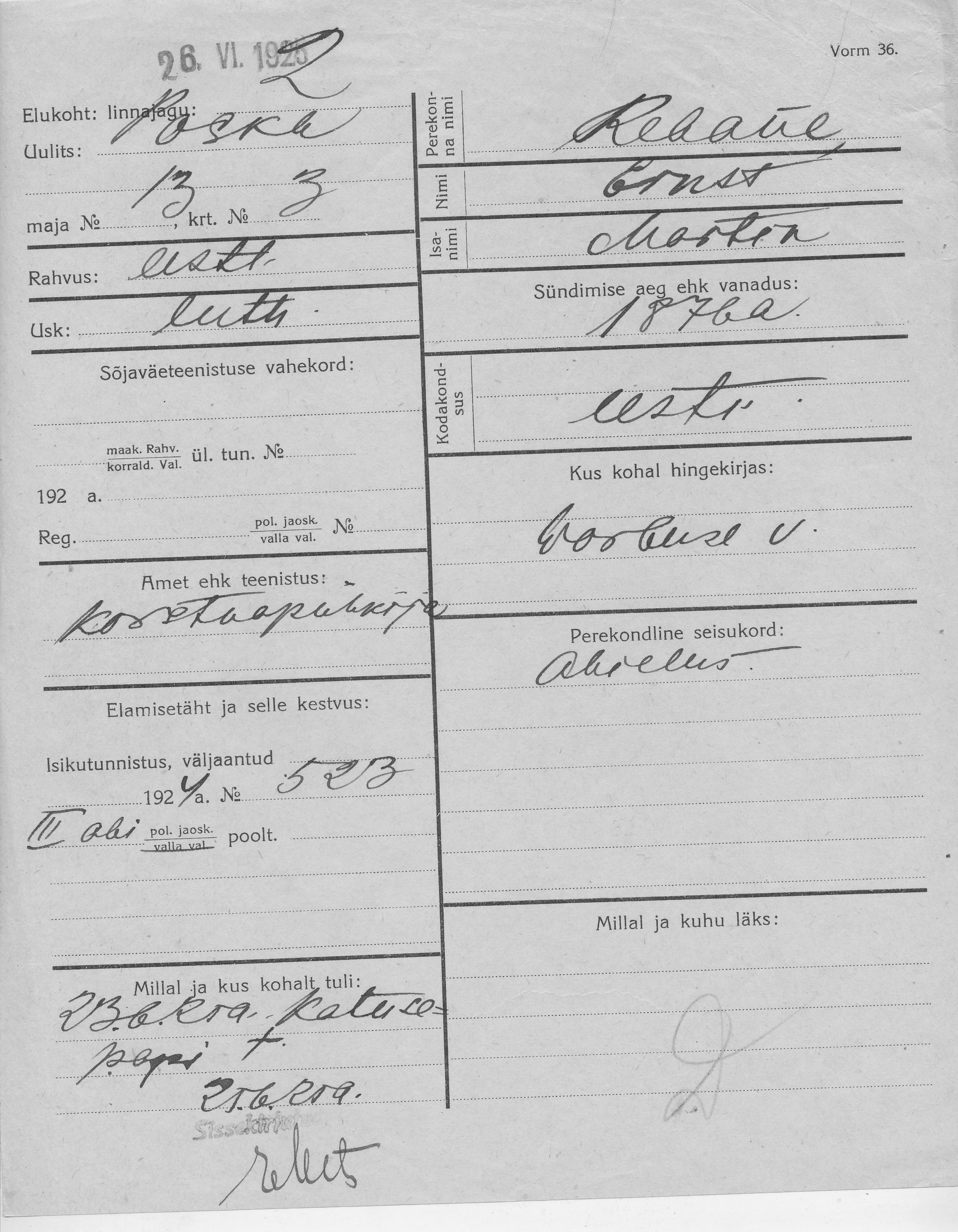 Rebane, Ernst, Martin