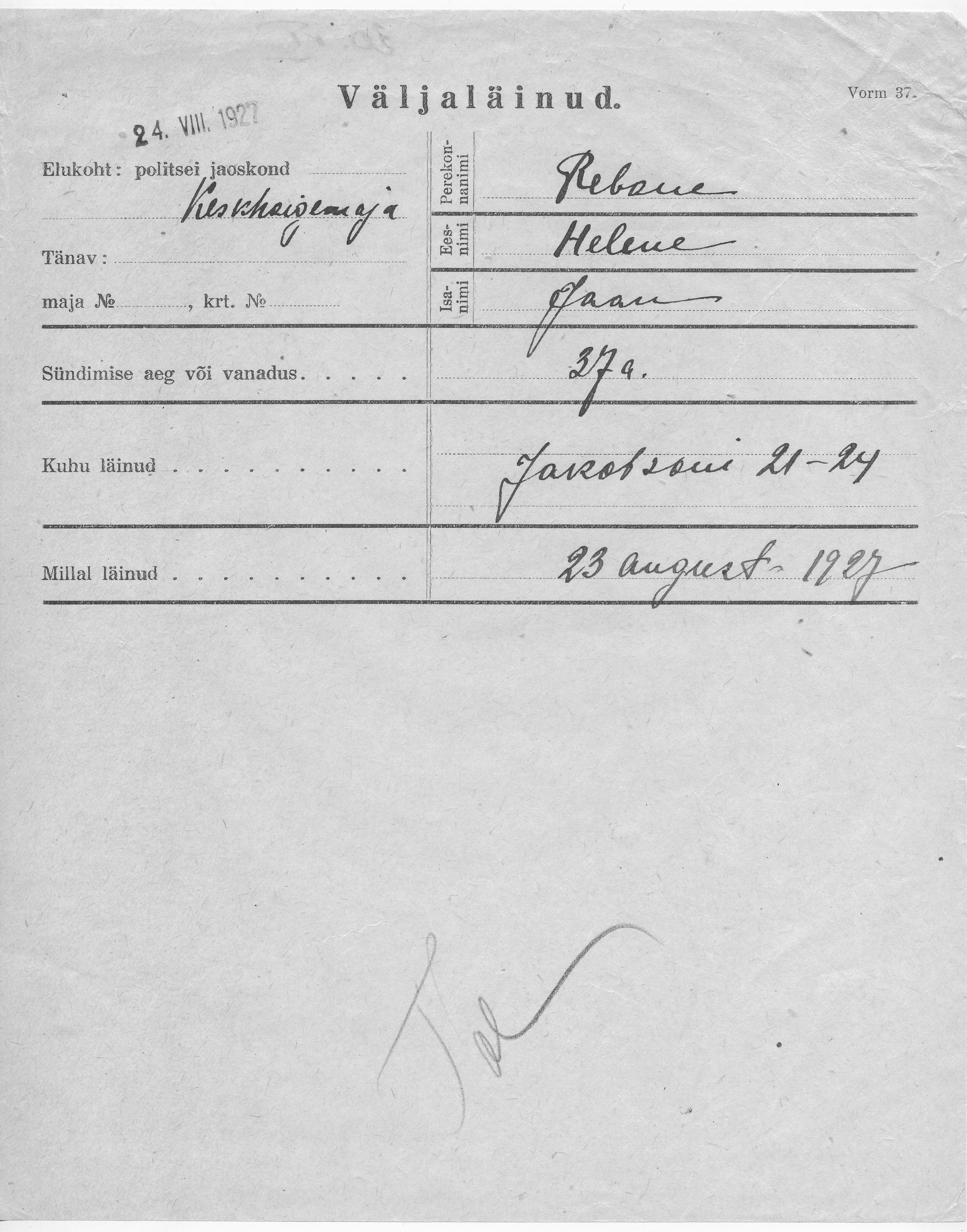 Rebane, Helene, Jaan