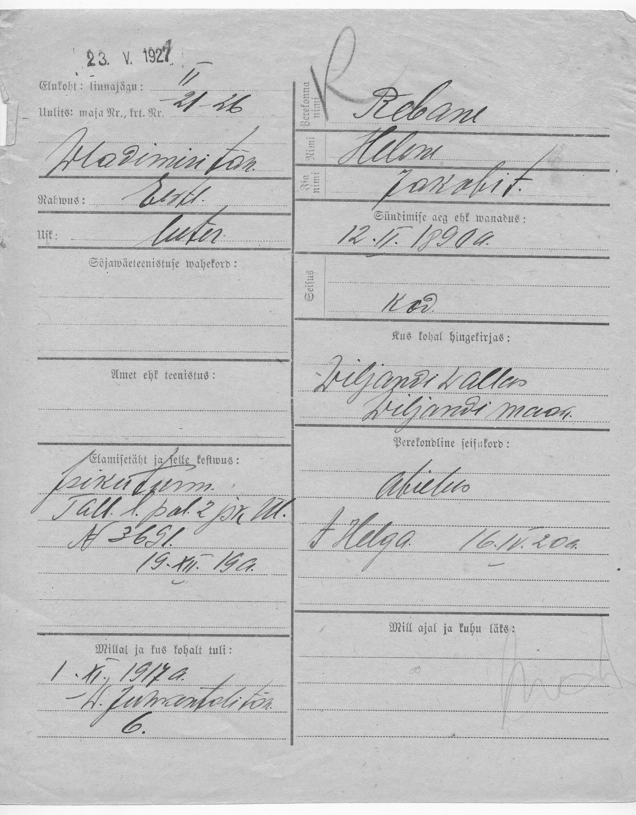 Rebane, Helmi, Jakob