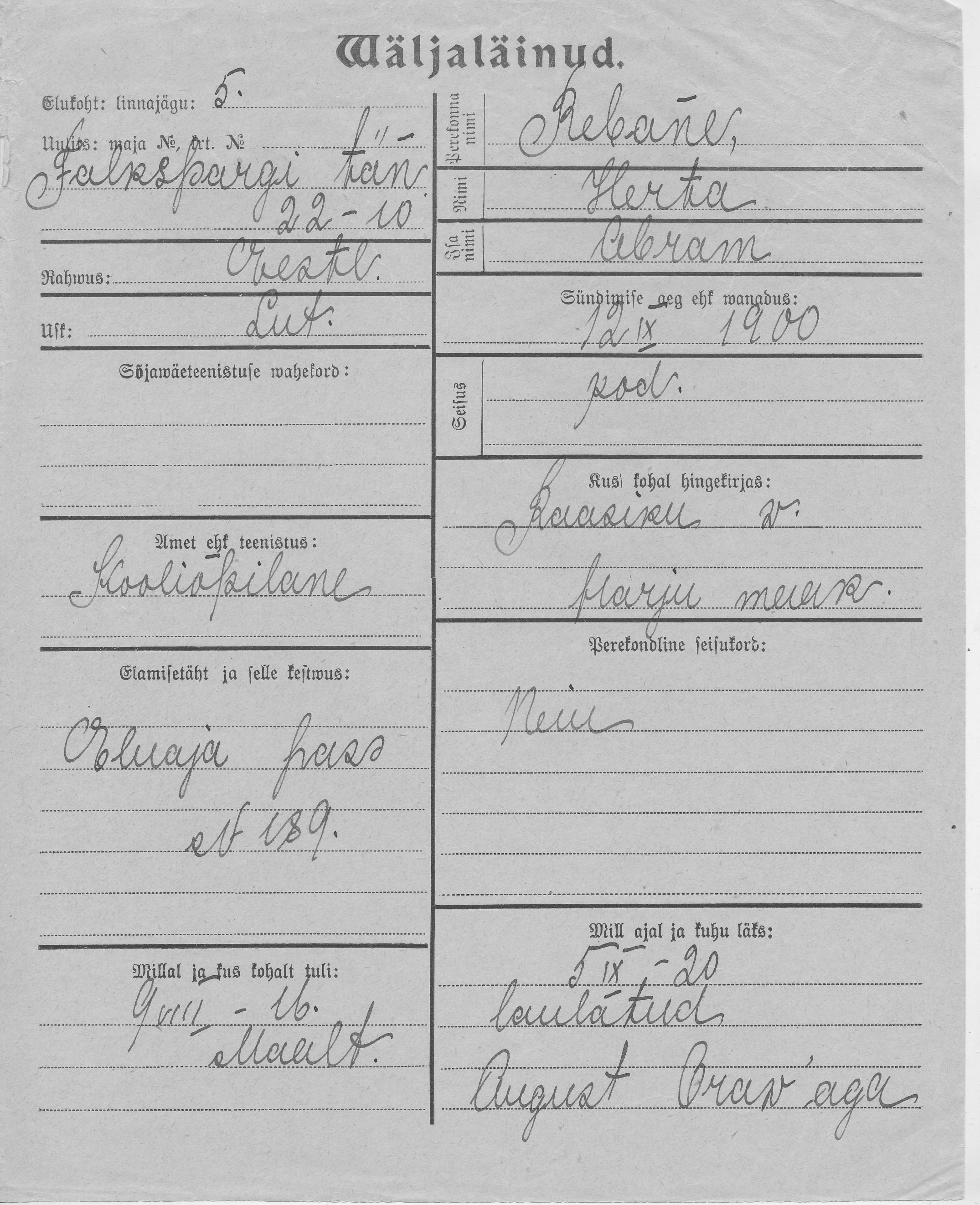 Rebane, Herta, Abram