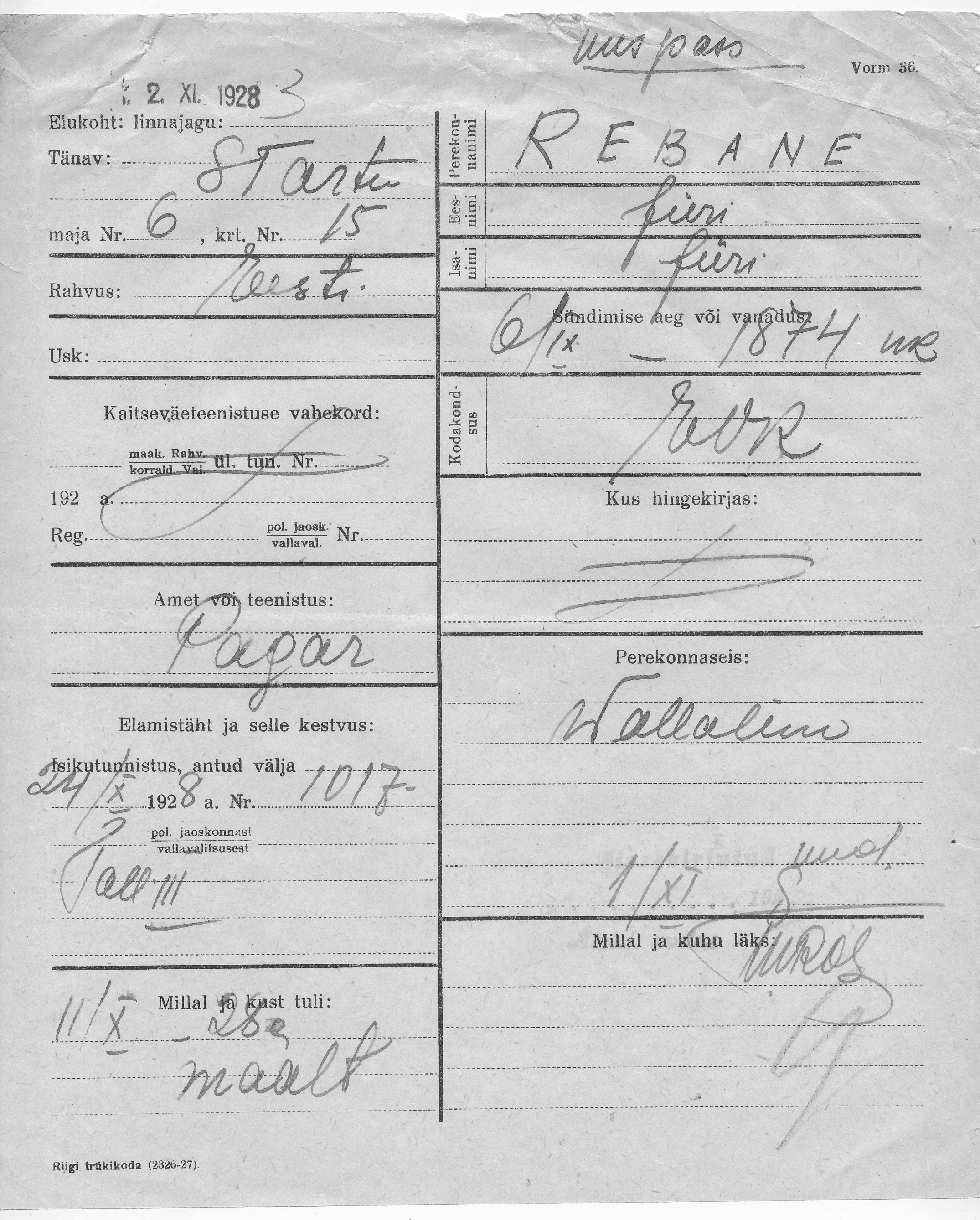 Rebane, Jüri, Jüri