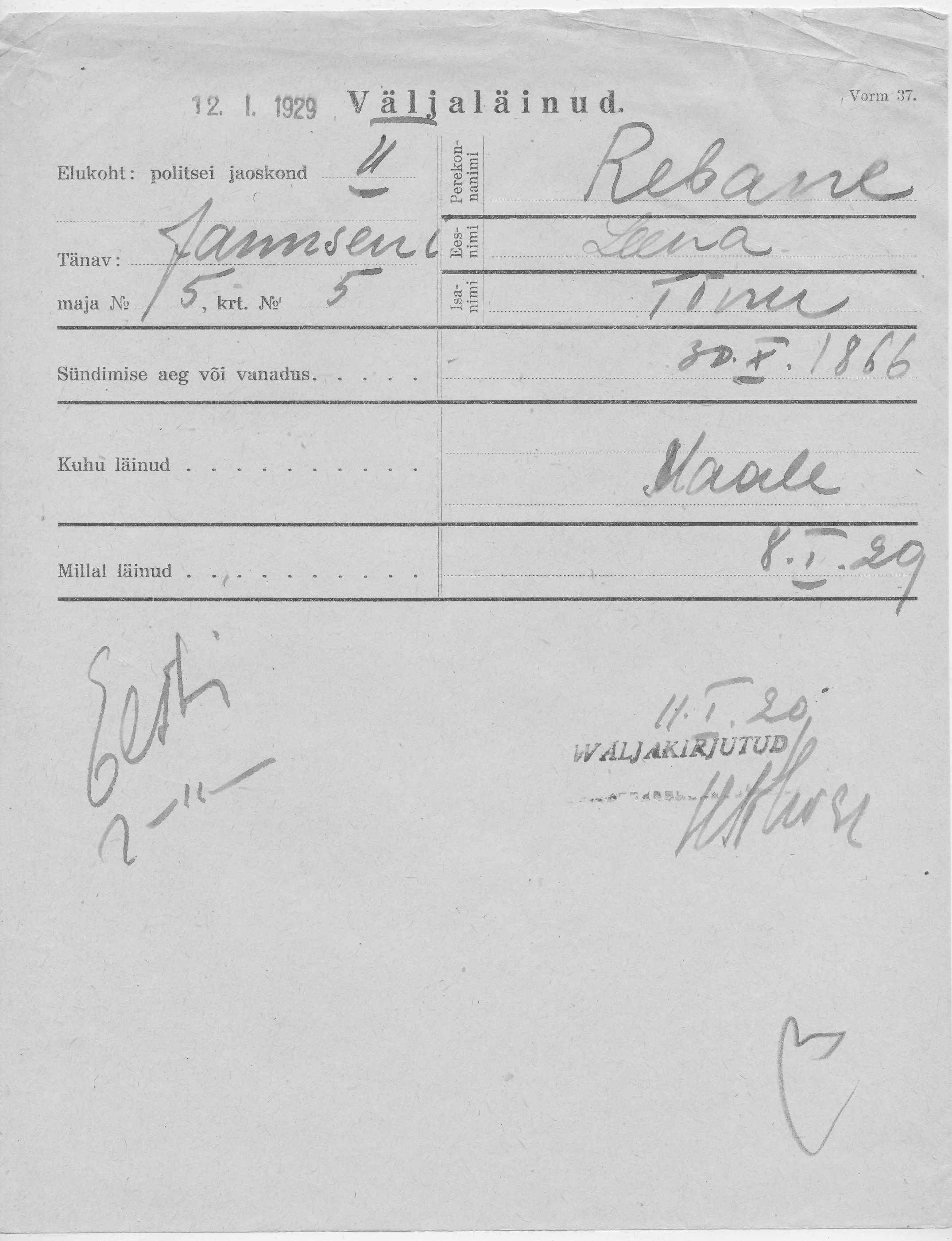 Rebane, Leena, Tõnu