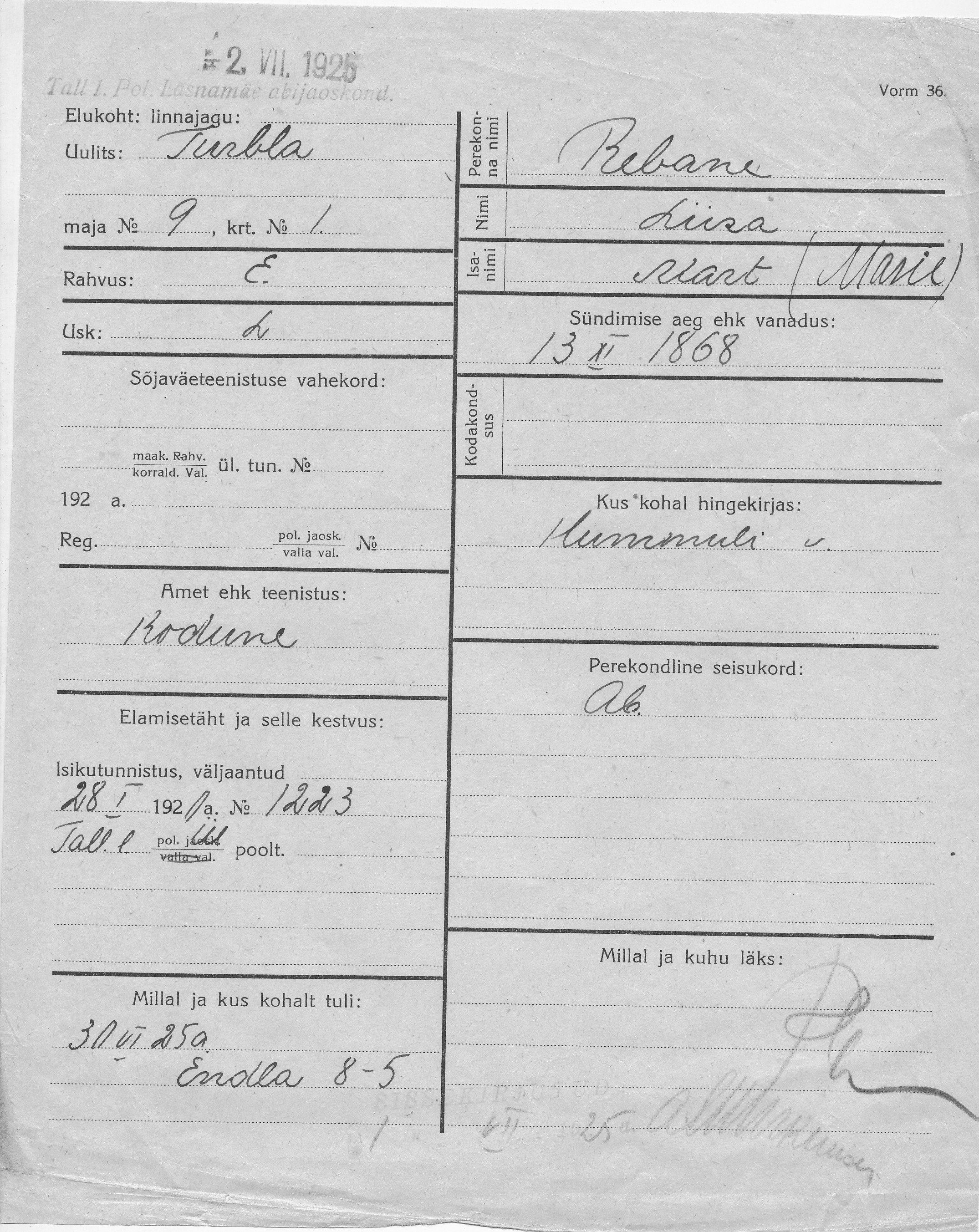 Rebane, Liisa, Mart(Marie)