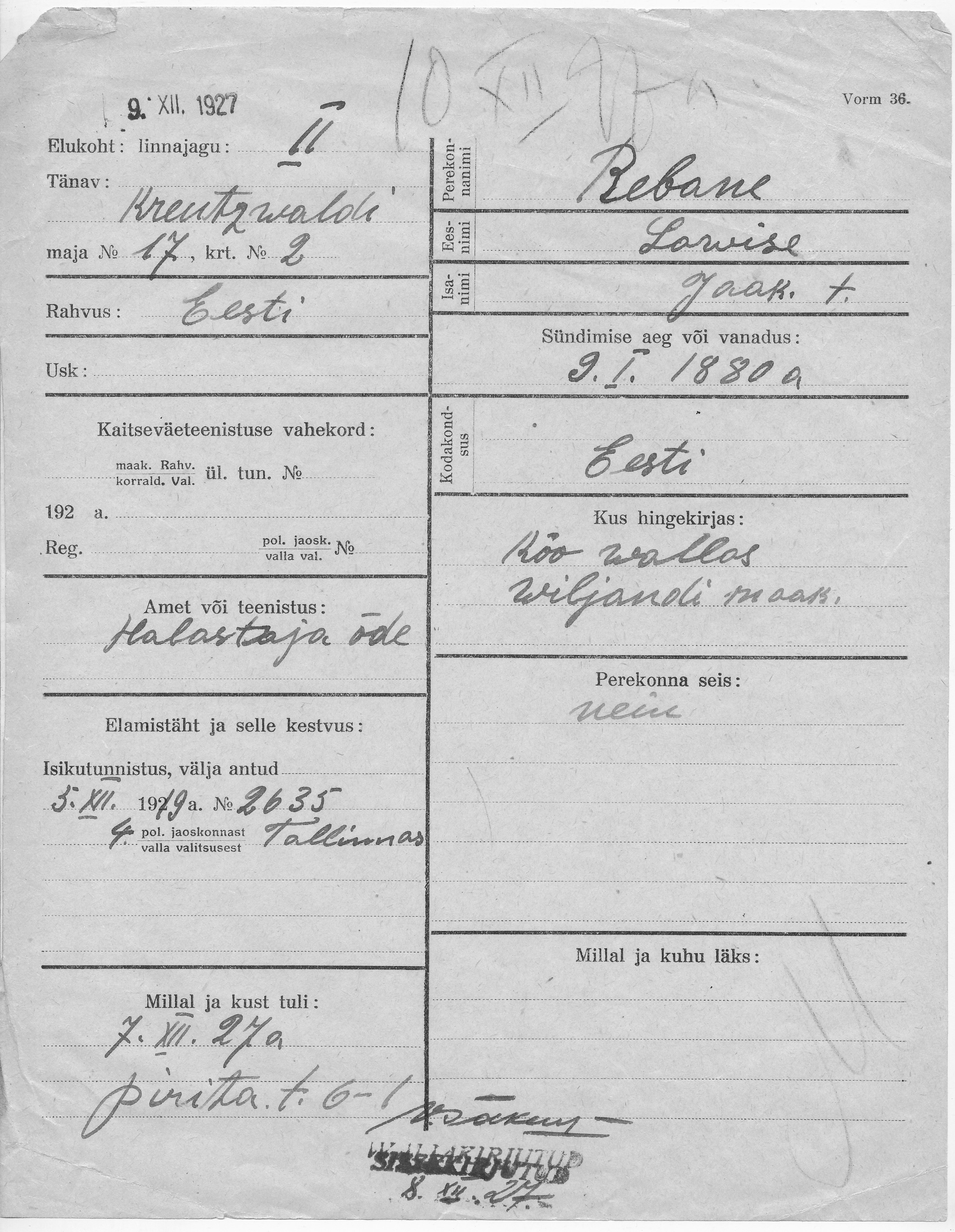 Rebane, Lowise, Jaak