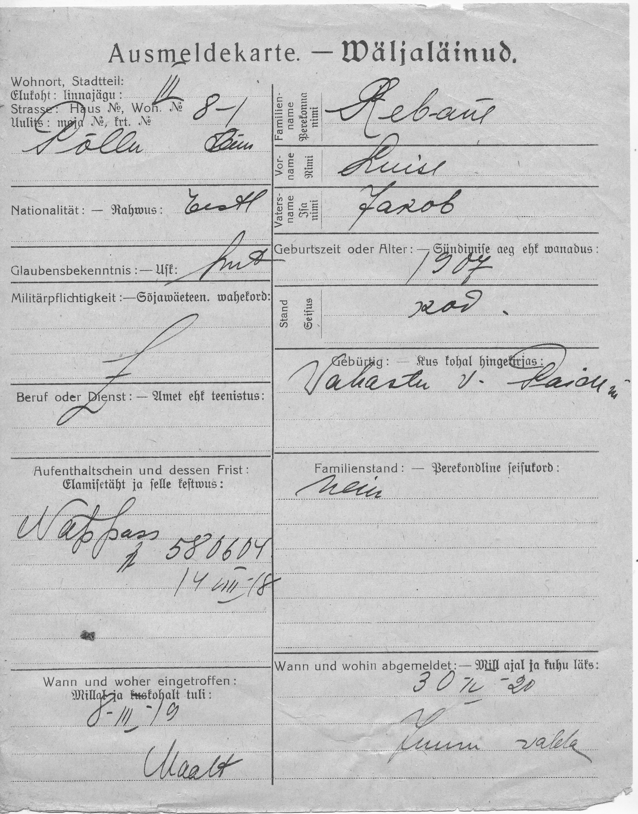 Rebane, Luise, Jakob