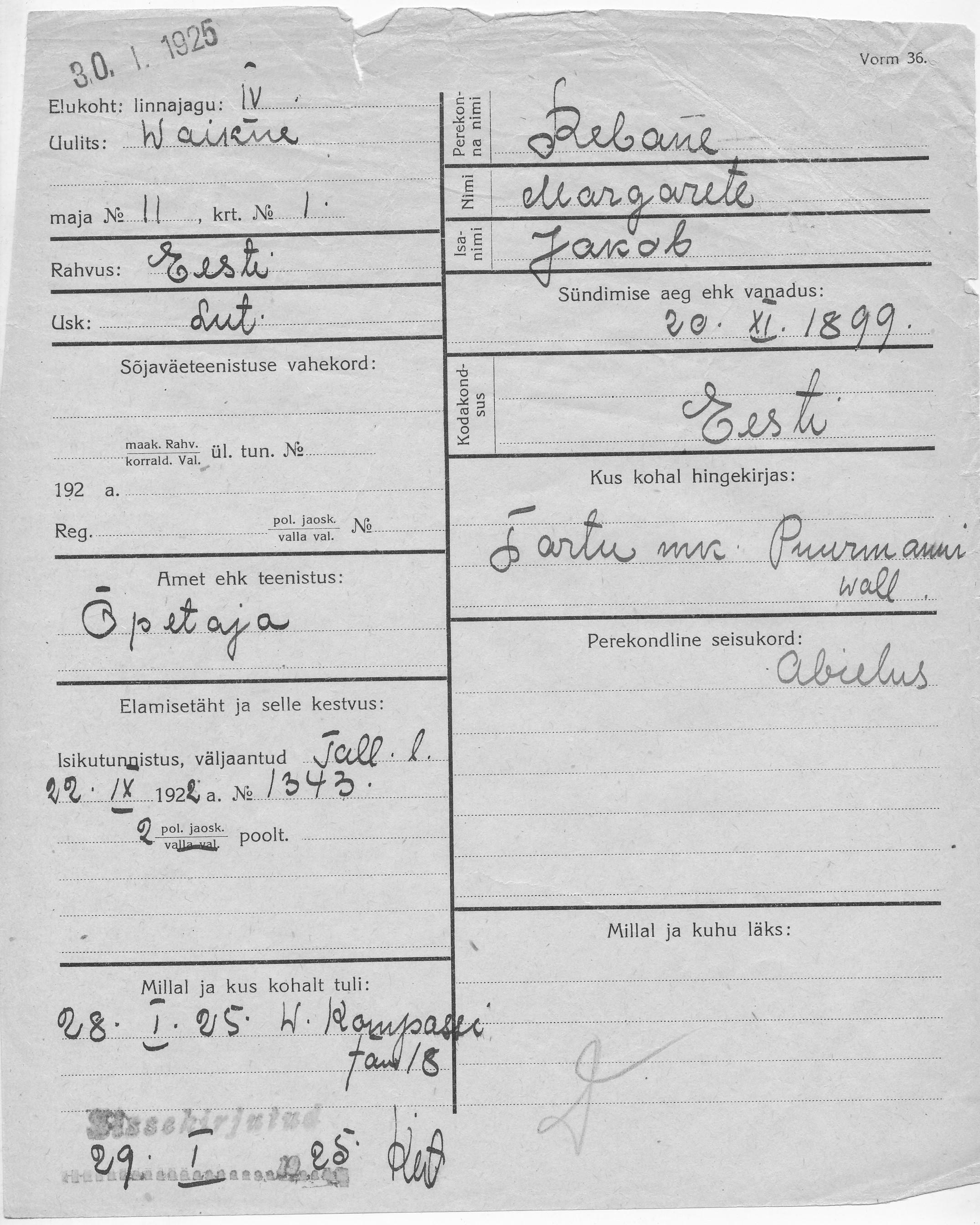 Rebane, Margarete, Jakob