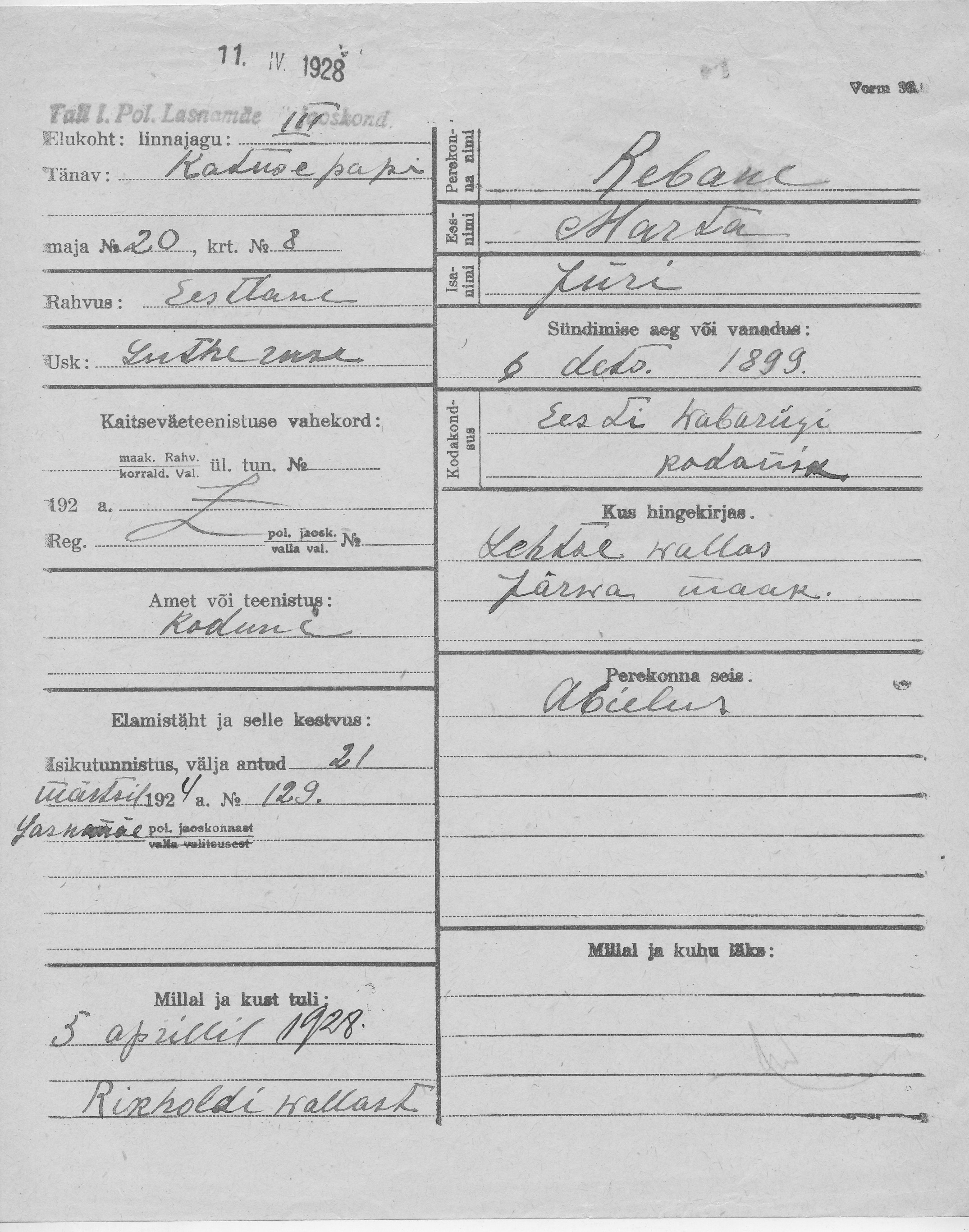 Rebane, Marta, Jüri