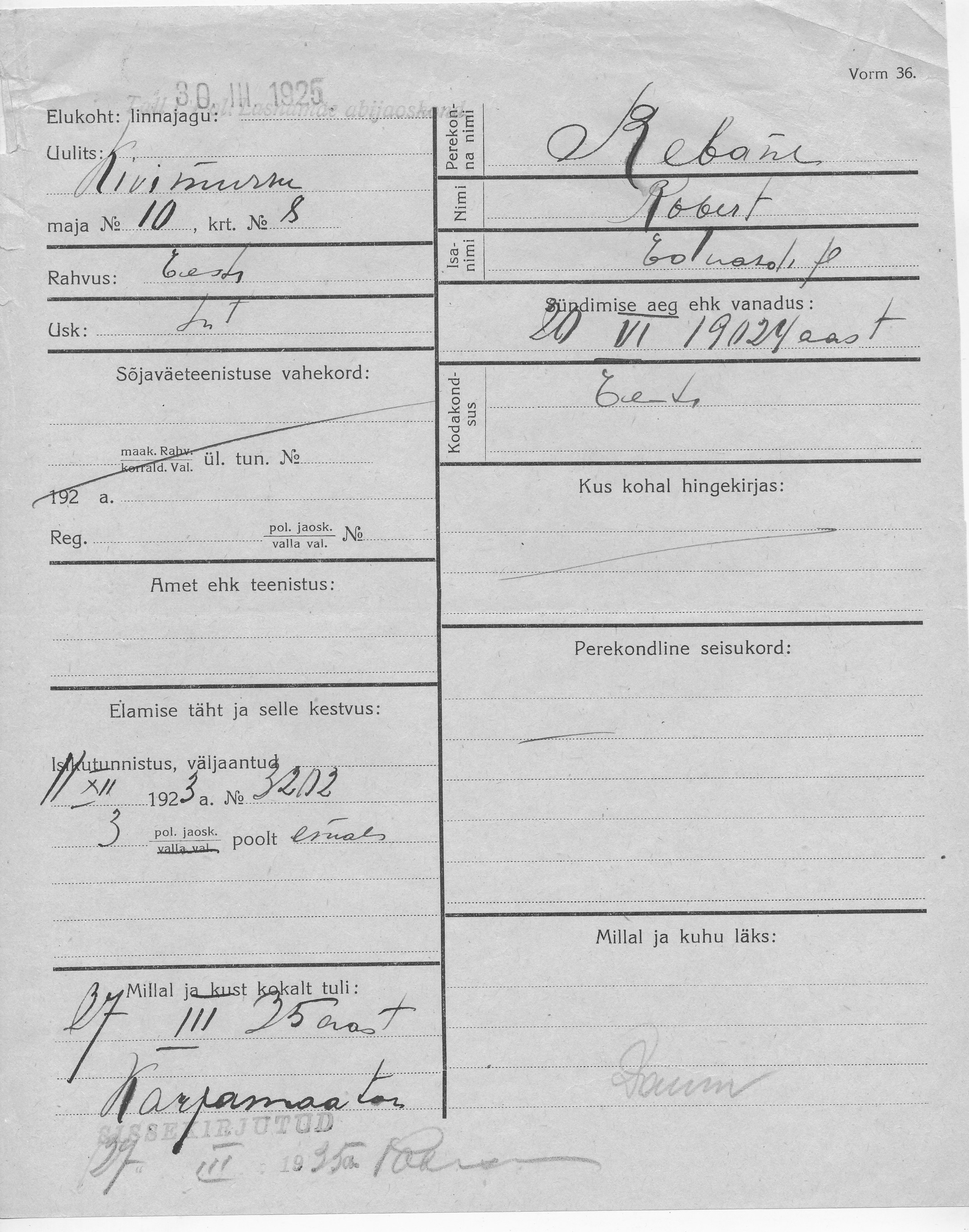 Rebane, Robert, Eduard