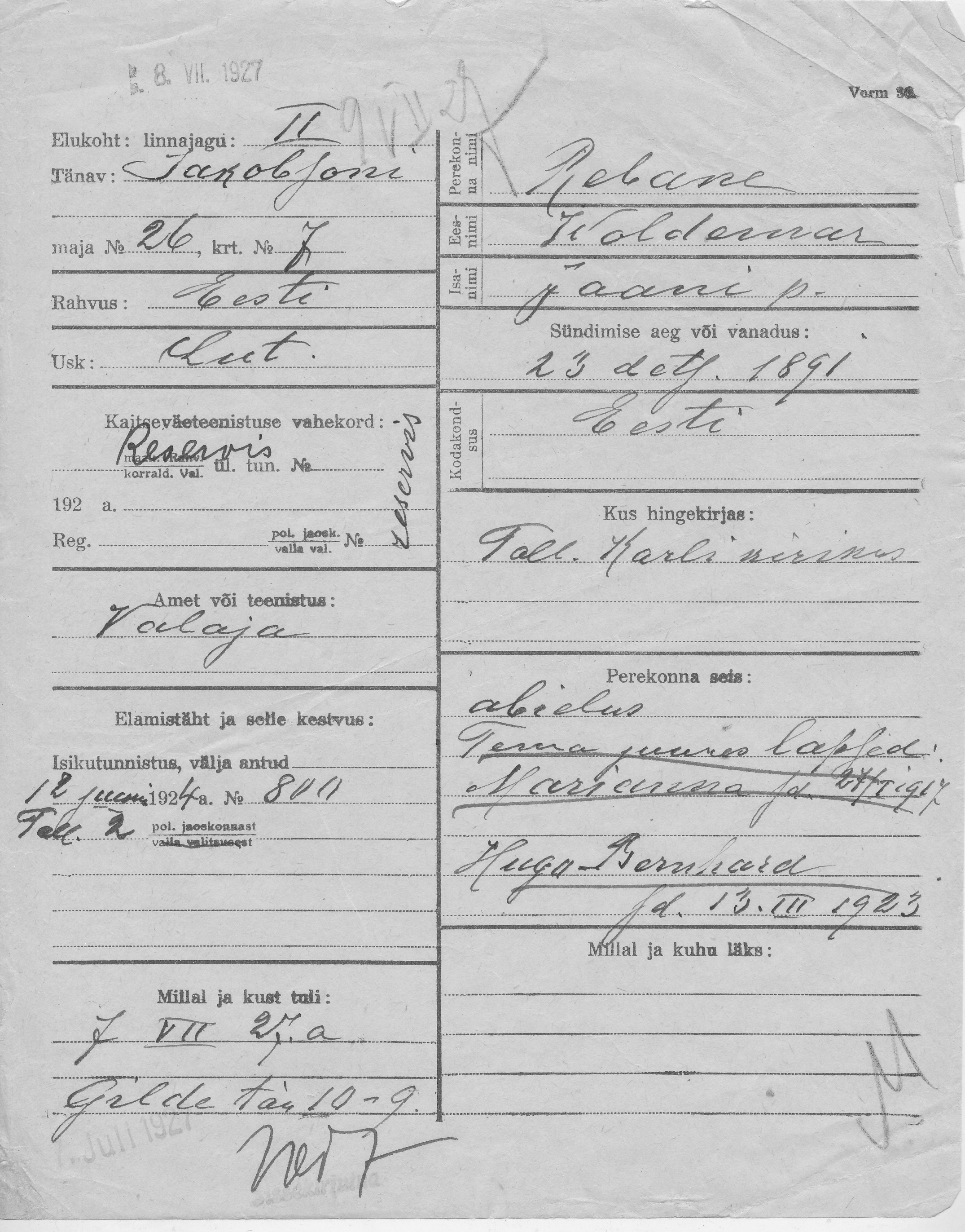 Rebane, Woldemar, Jaan