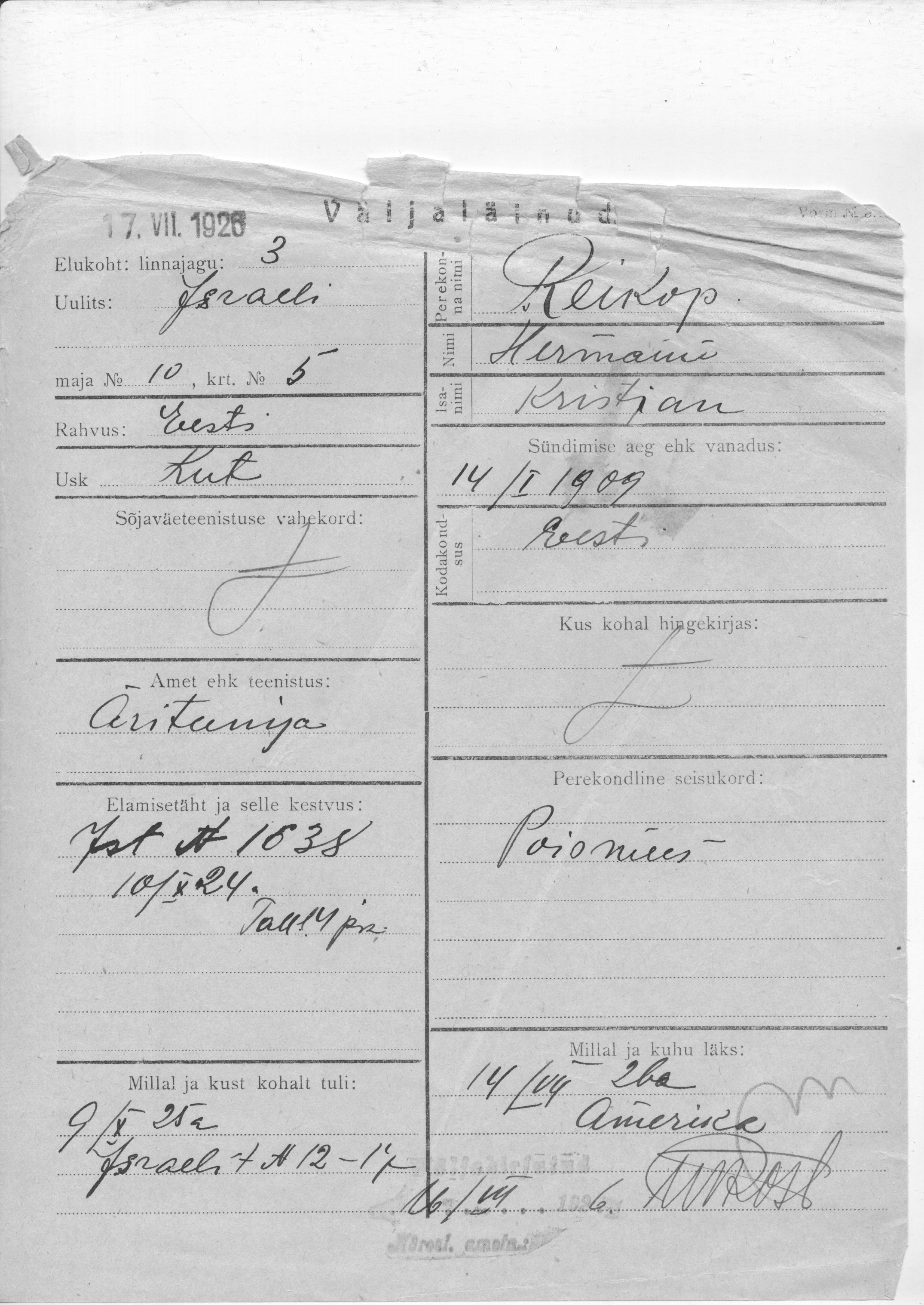 Reikop, Hermann, Kristjan