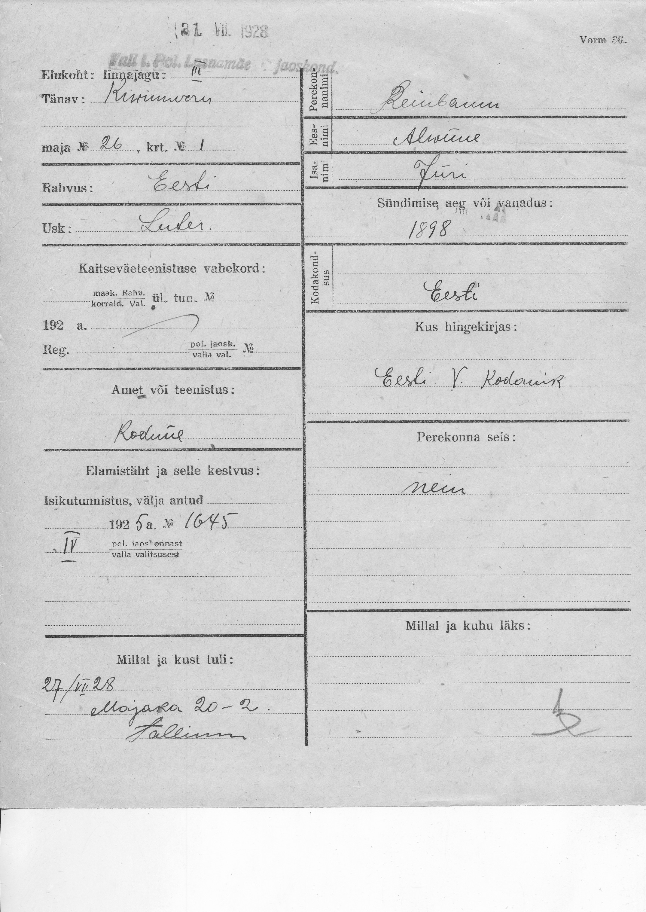 Reinbaum, Alwine, Jüri