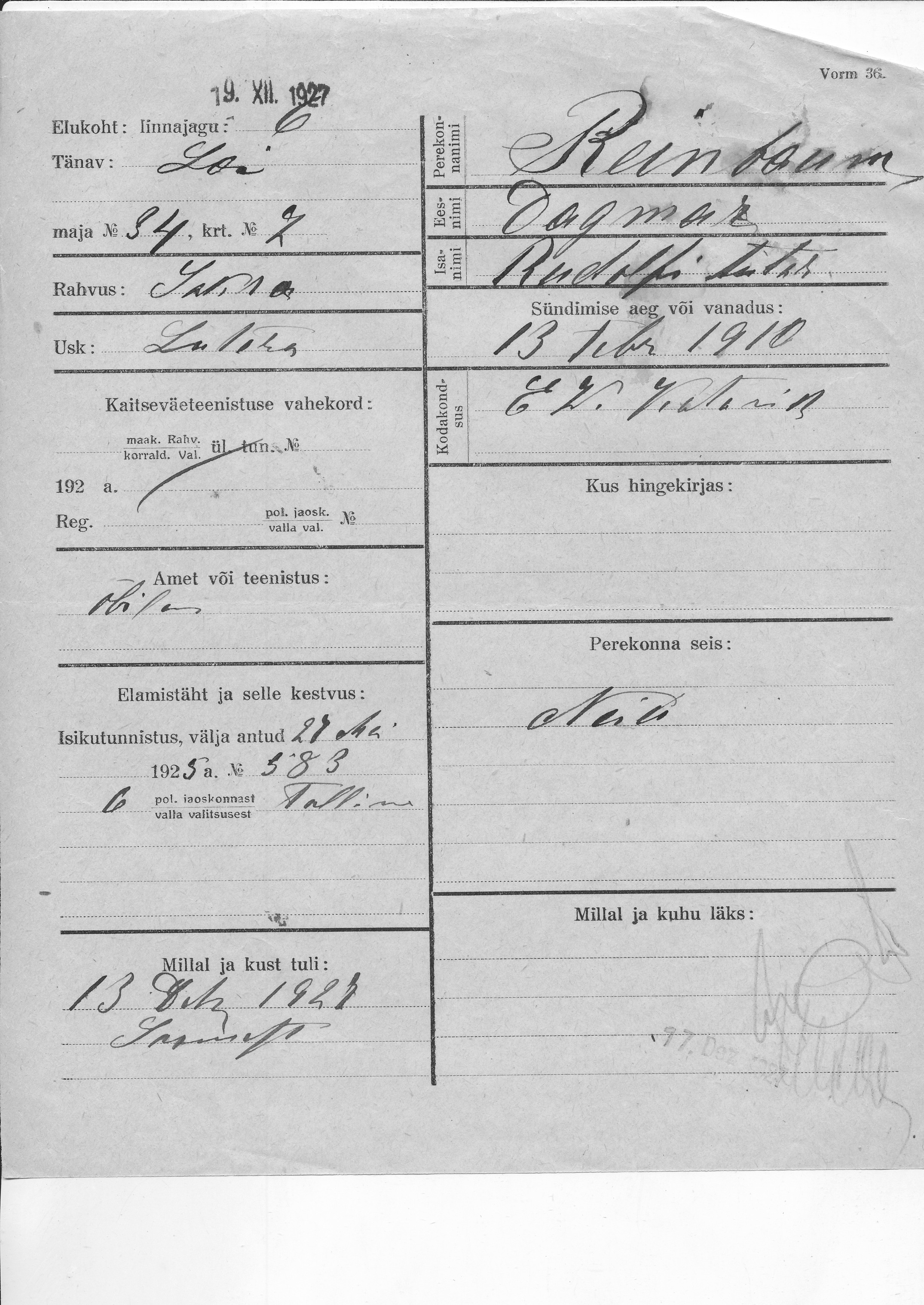 Reinbaum, Dagmar, Rudolf