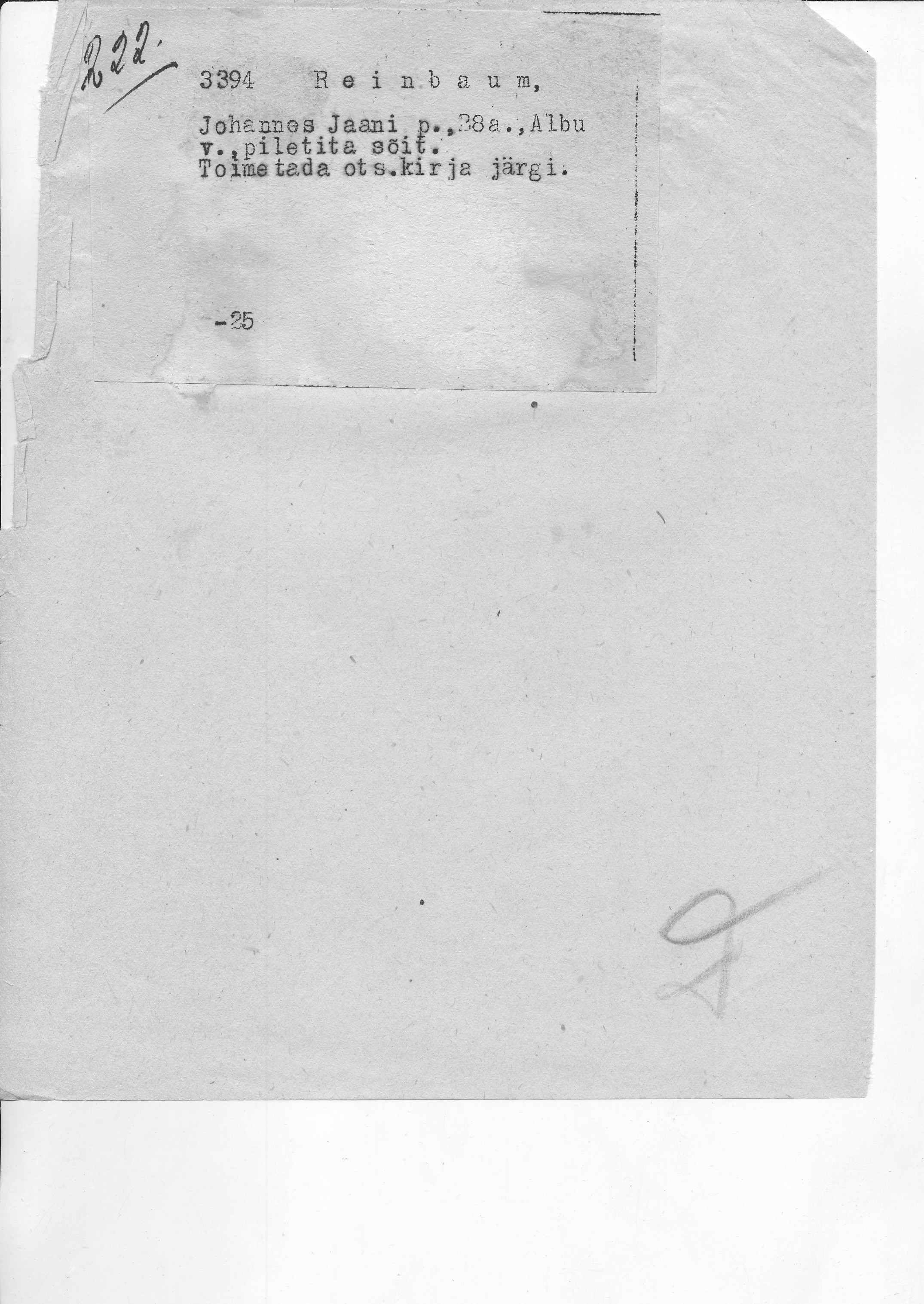 Reinbaum, Johannes, Jaan