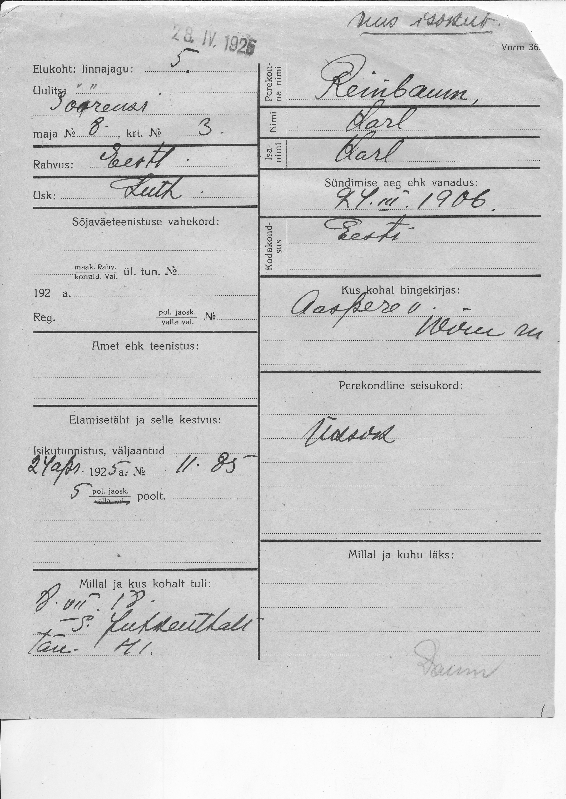 Reinbaum, Karl, Karl