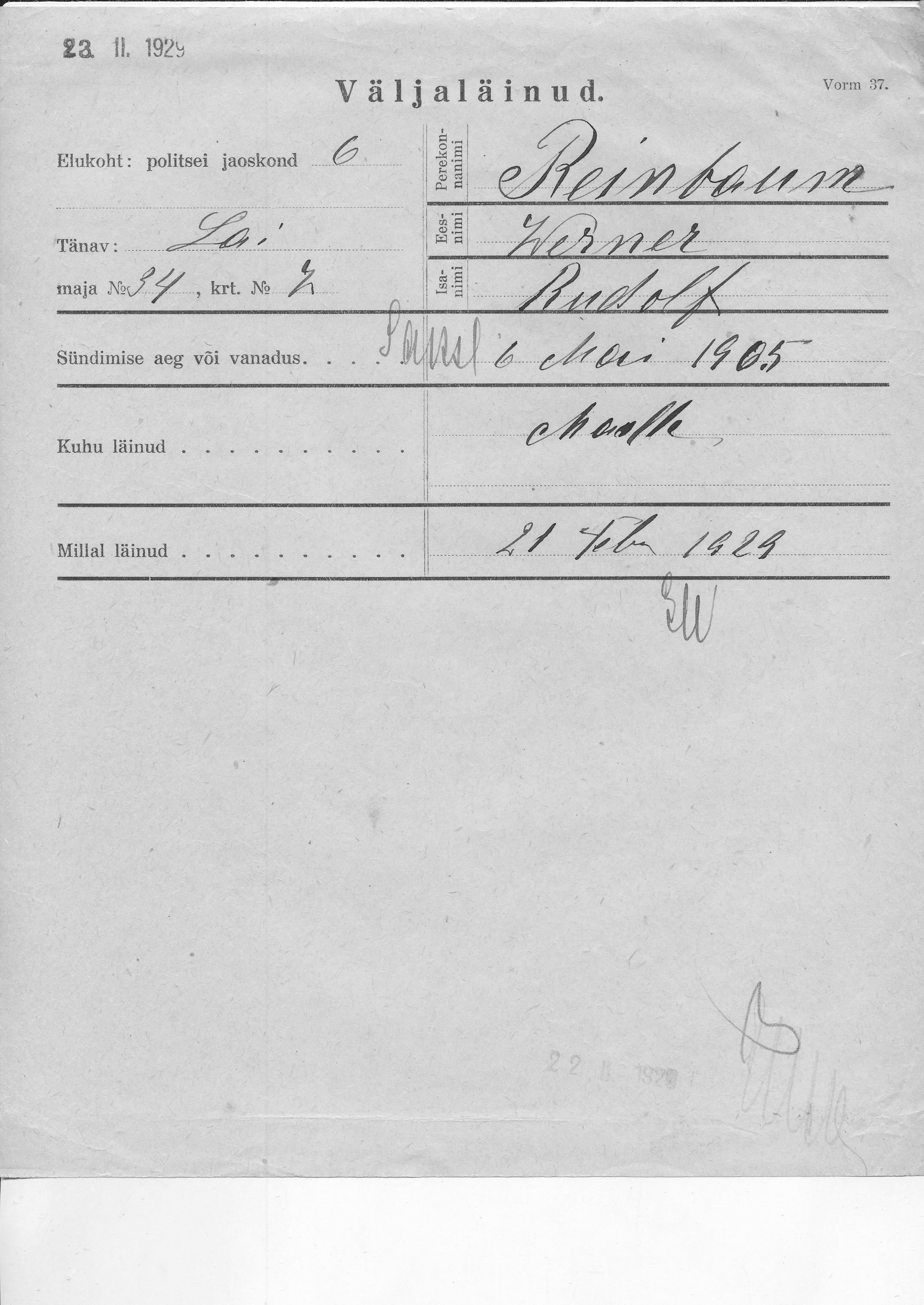 Reinbaum, Werner, Rudolf