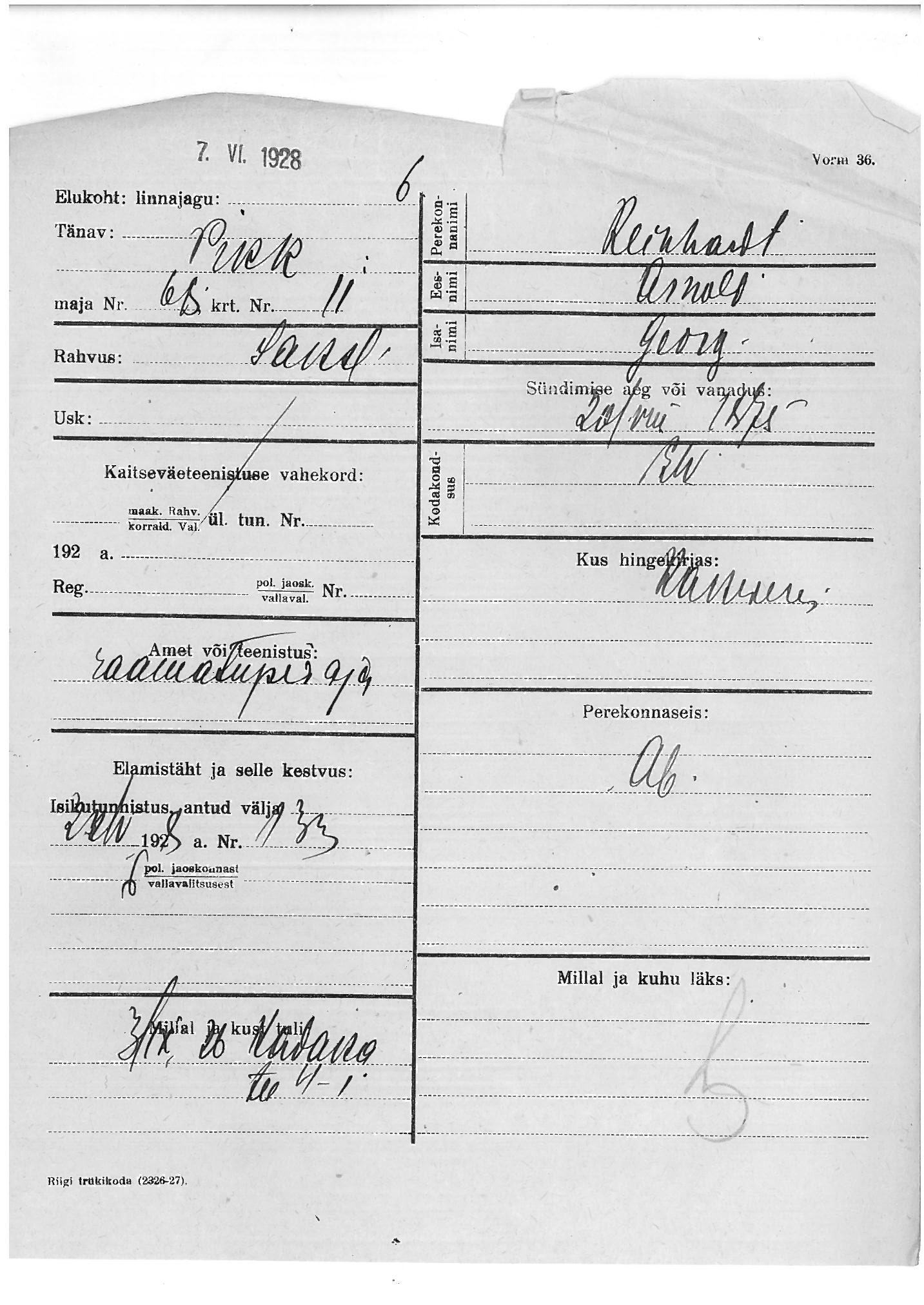 Reinhardt, Arnold, Georg