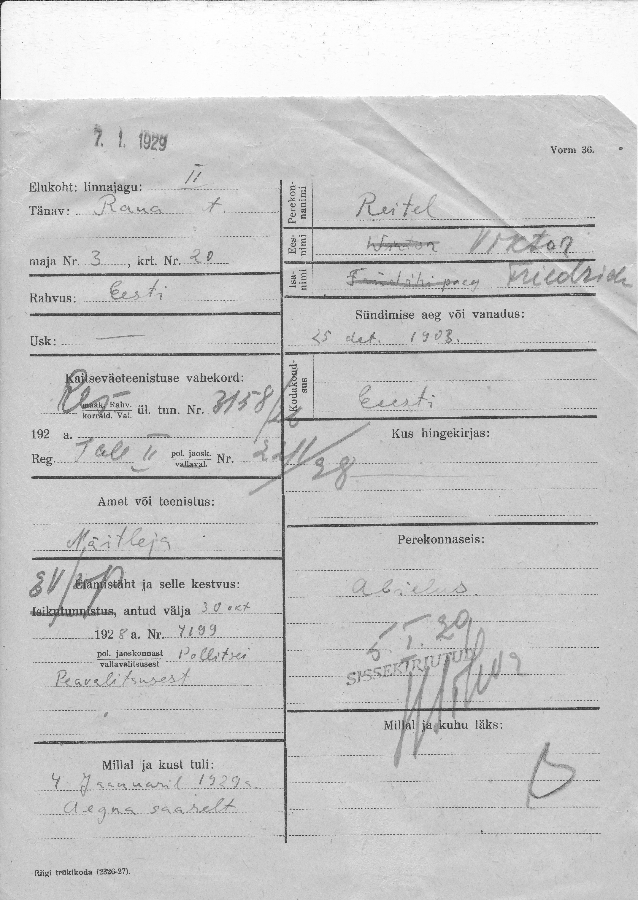 Reitel, Viktor, Friedrich