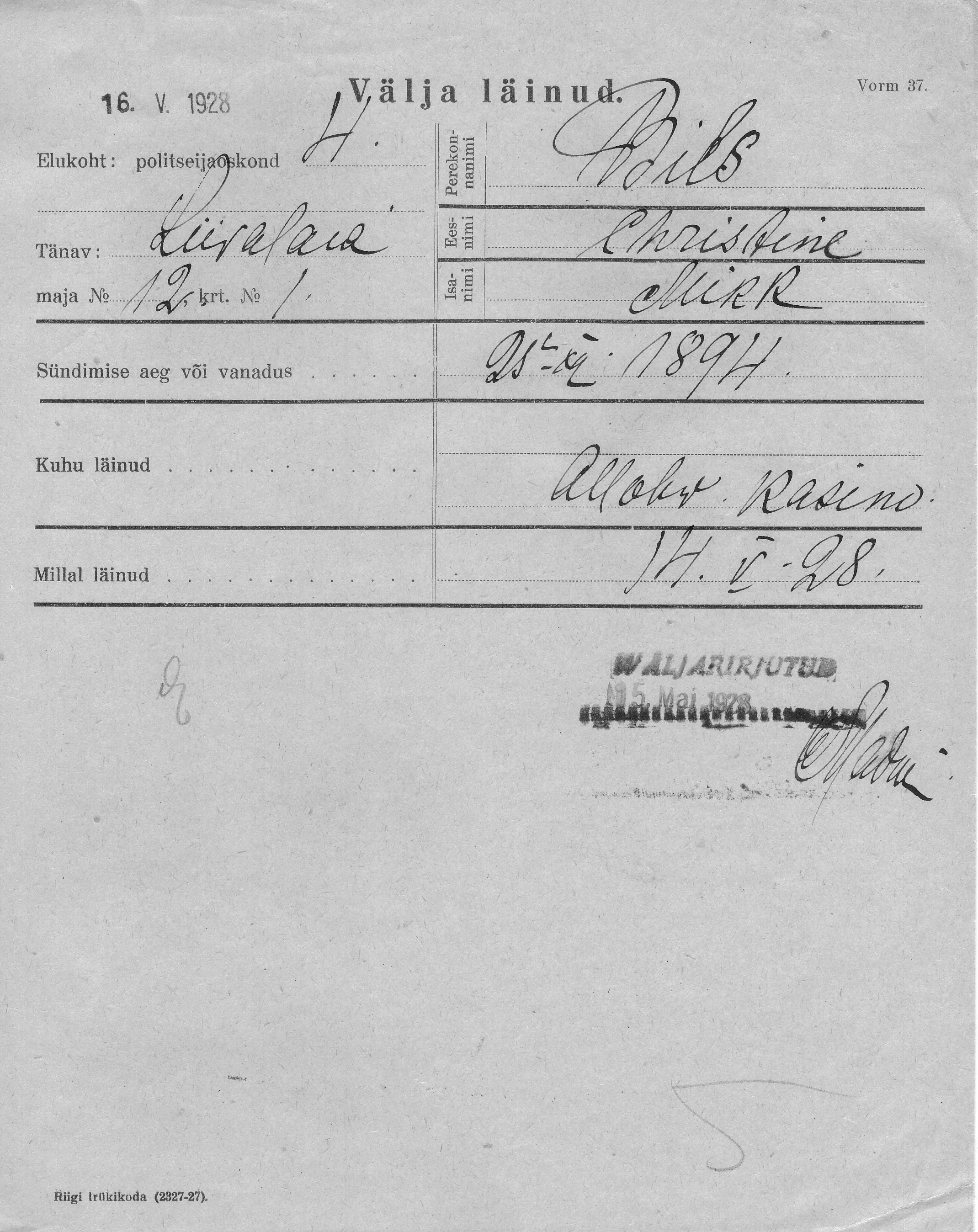 Bils, Christine, Mikk