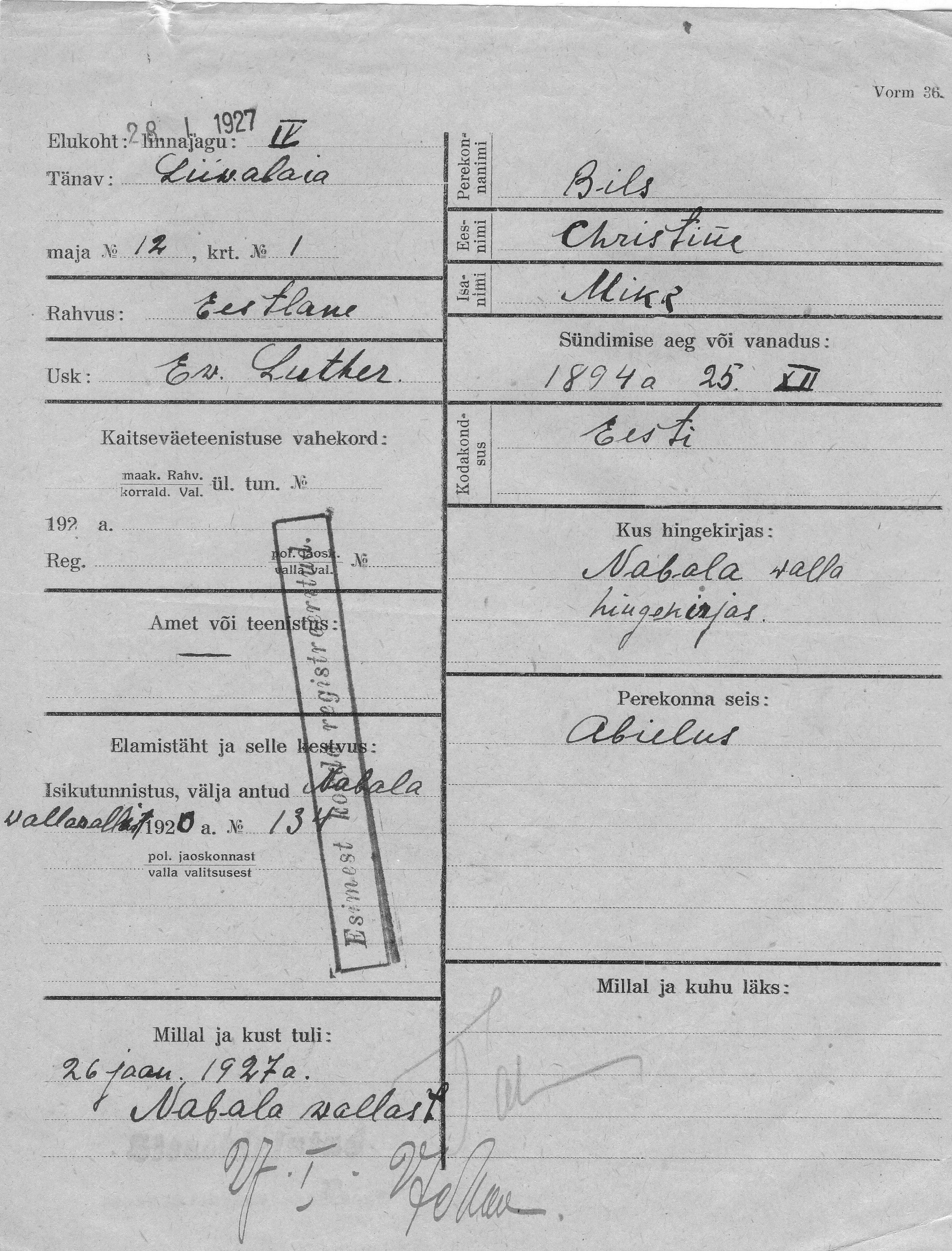 Bils, Christine, Mikk