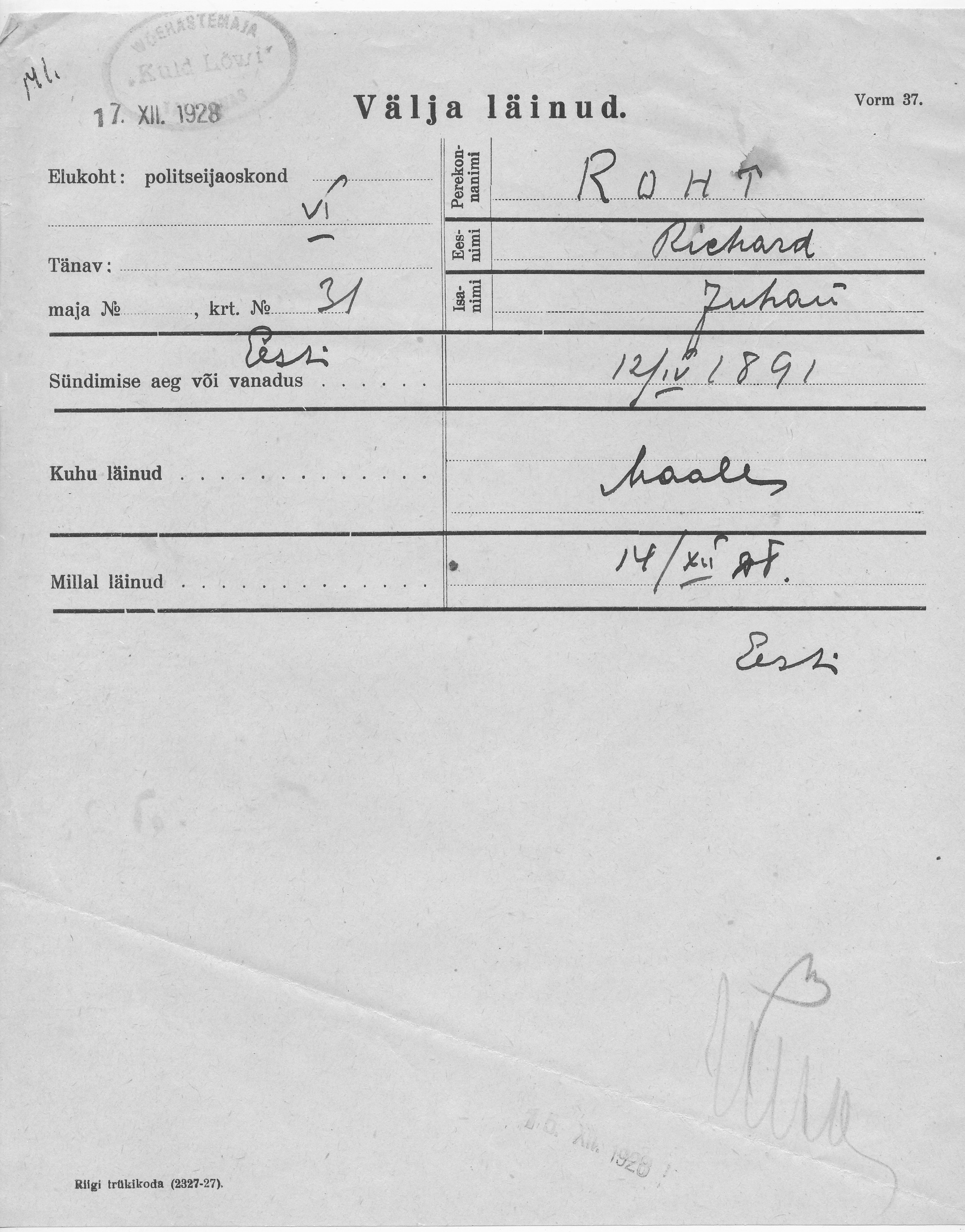 Roht, Richard, Juhan