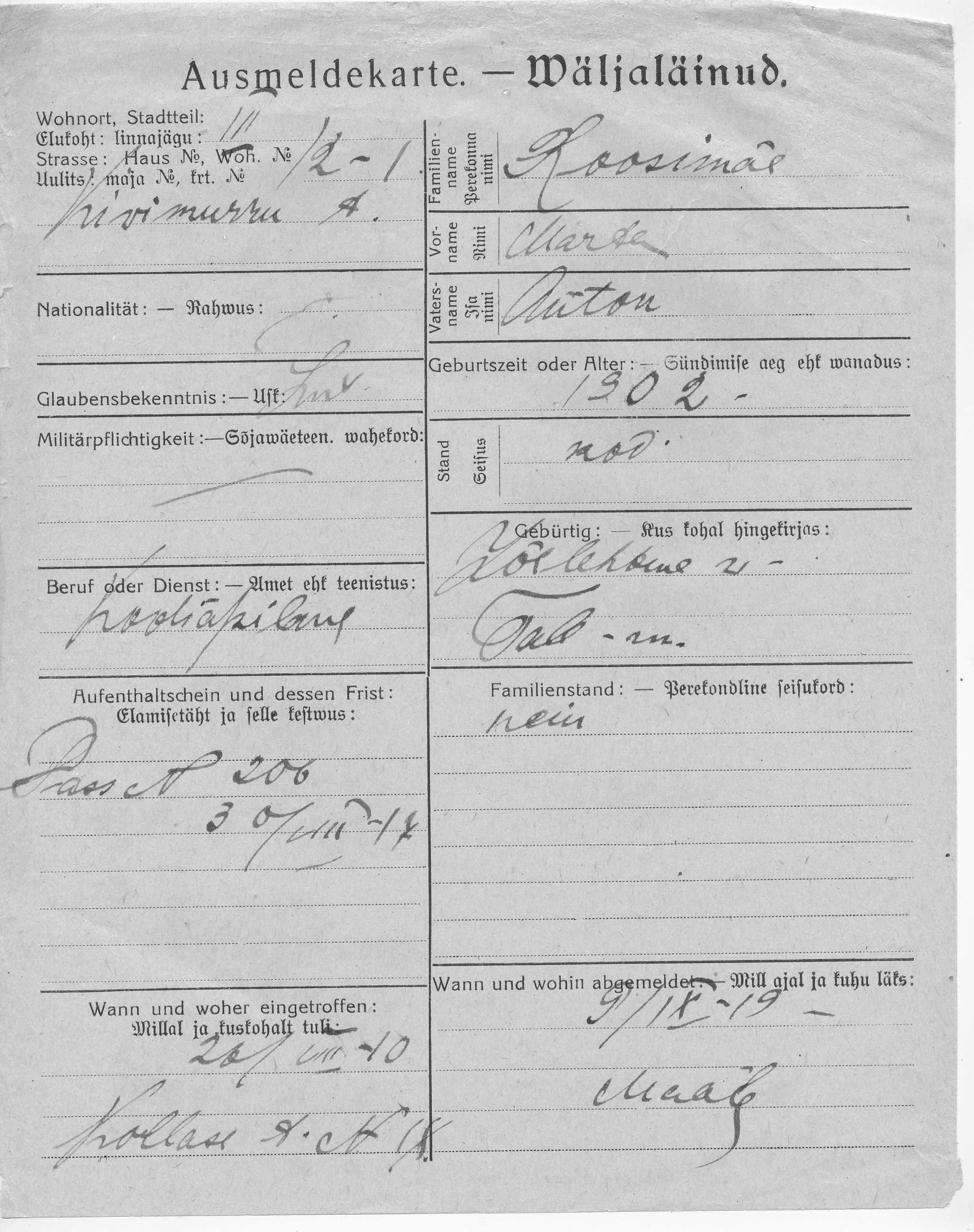 Roosimäe, Marta, Anton