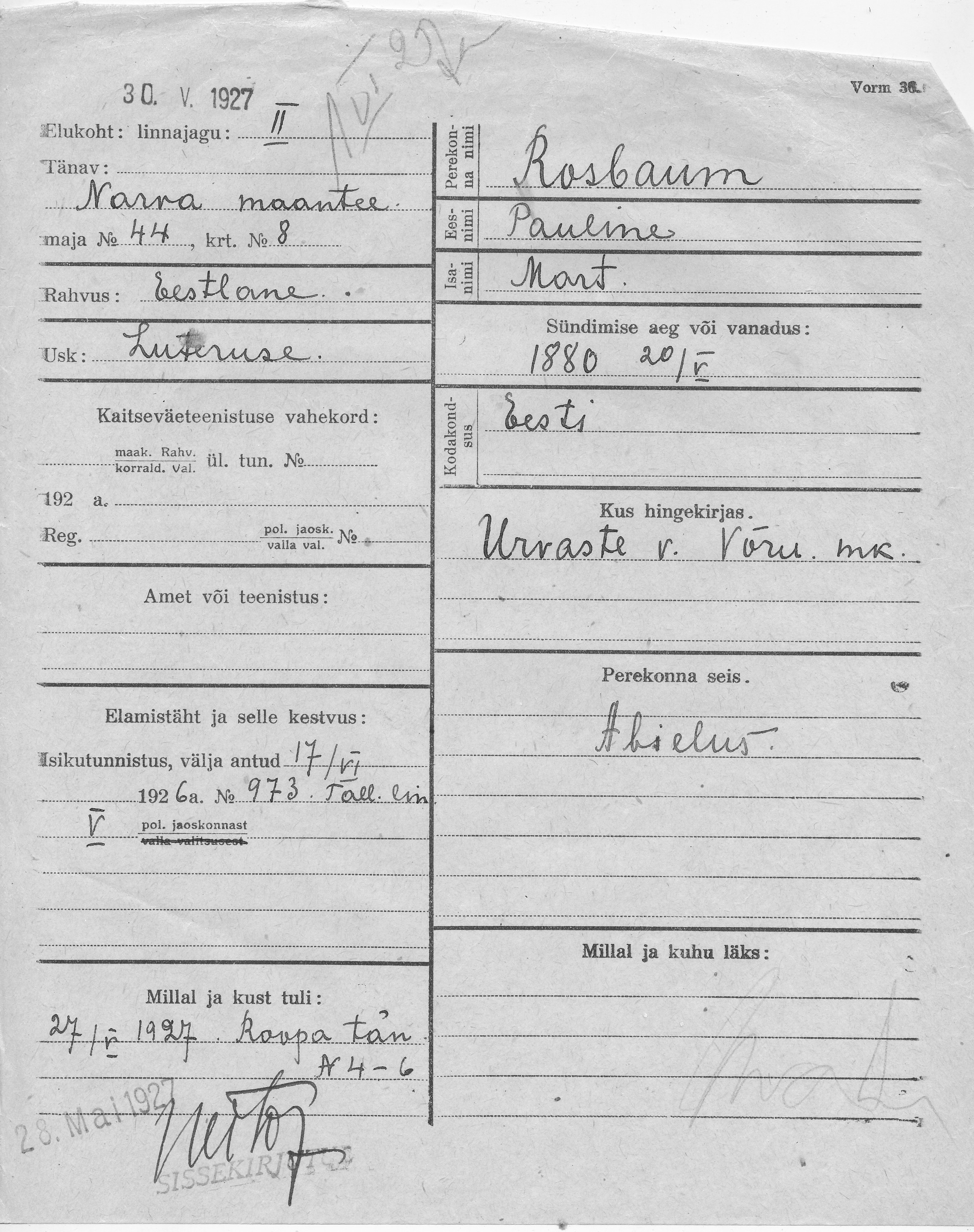 Rosbaum, Pauline, Mart