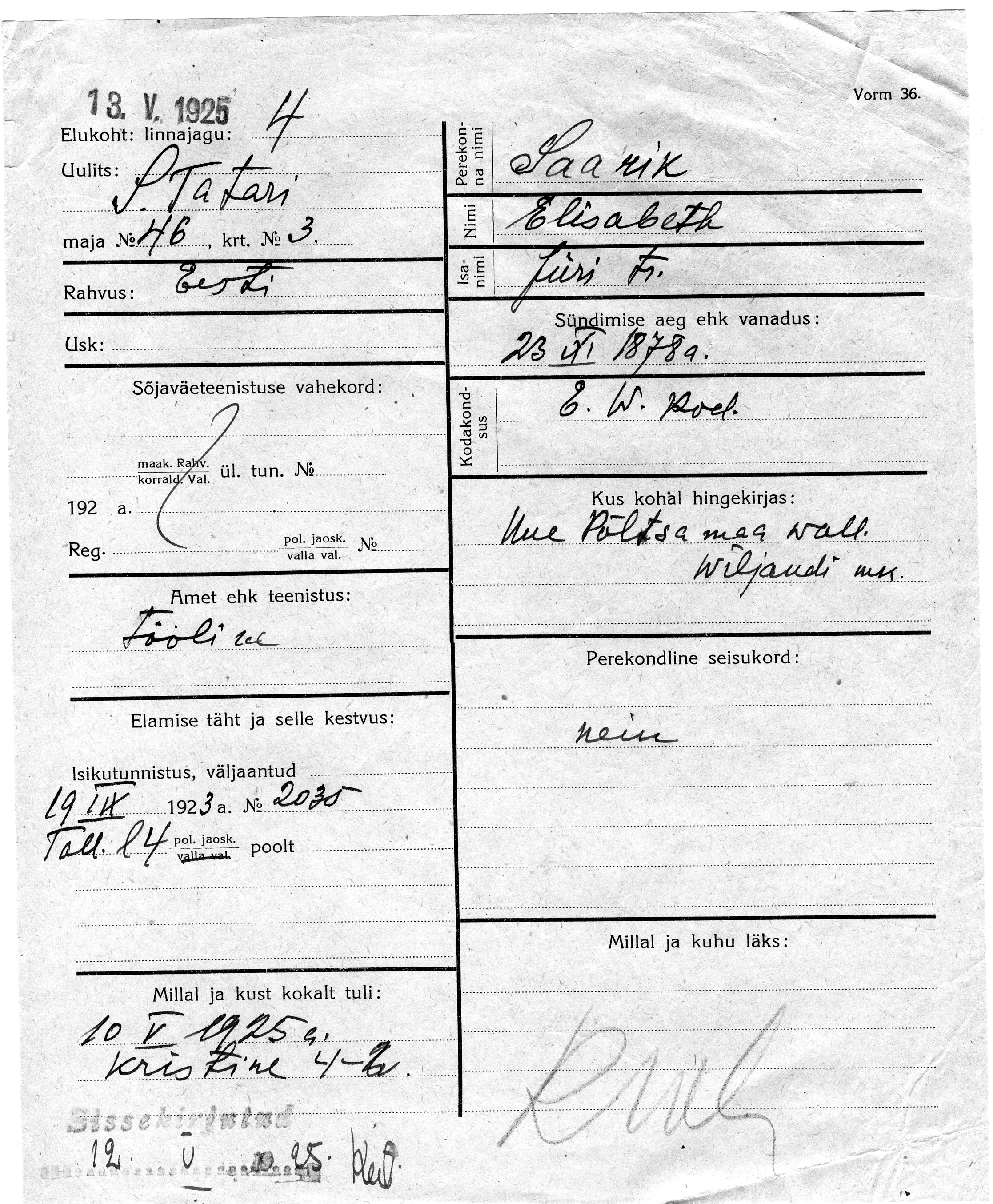 Saarik, Elisabeth, Jüri